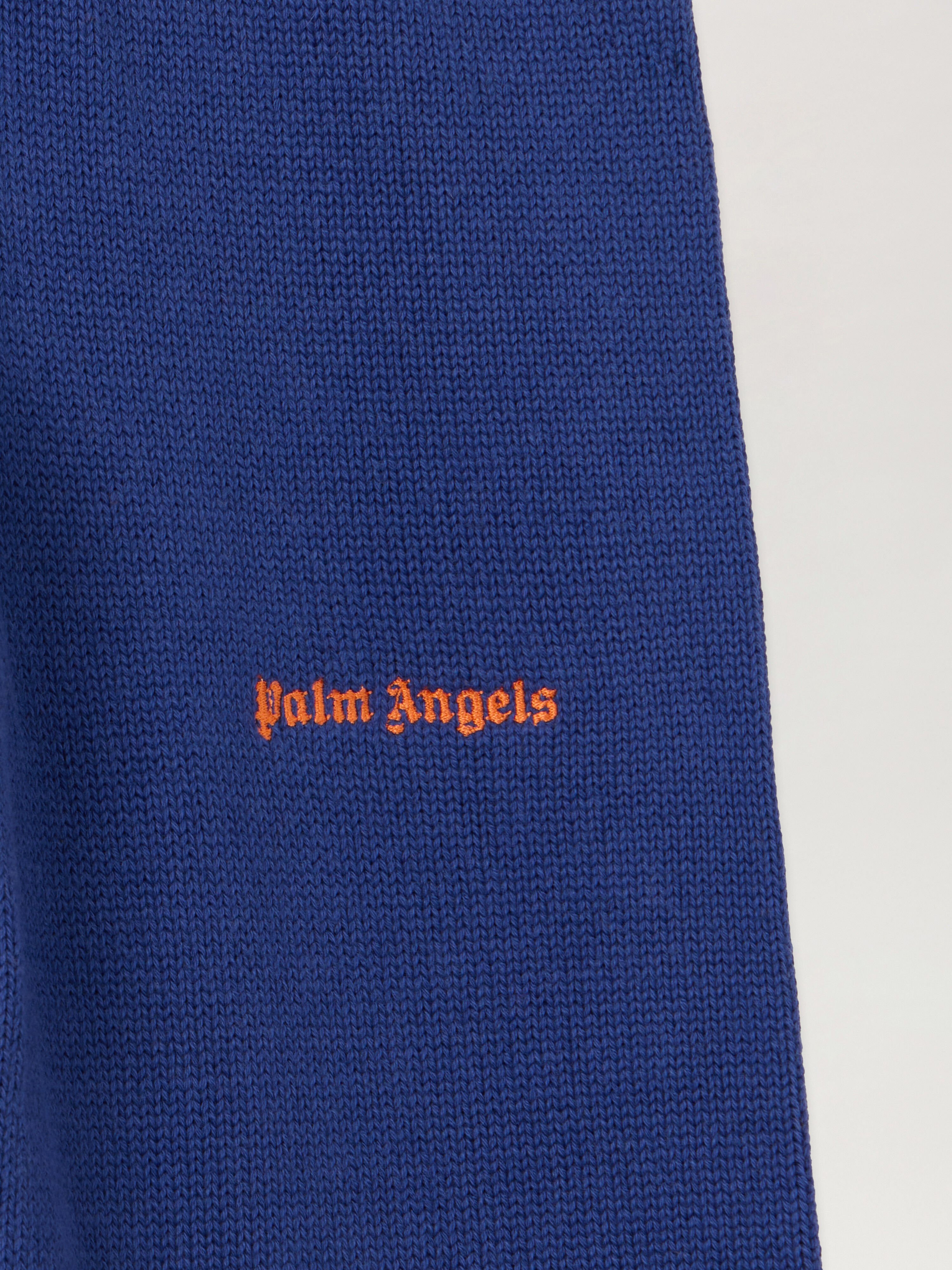 PALM ANGELS Palms Knit Pants COBALT BLUE - ORANGE PBHG001F25KNI001
