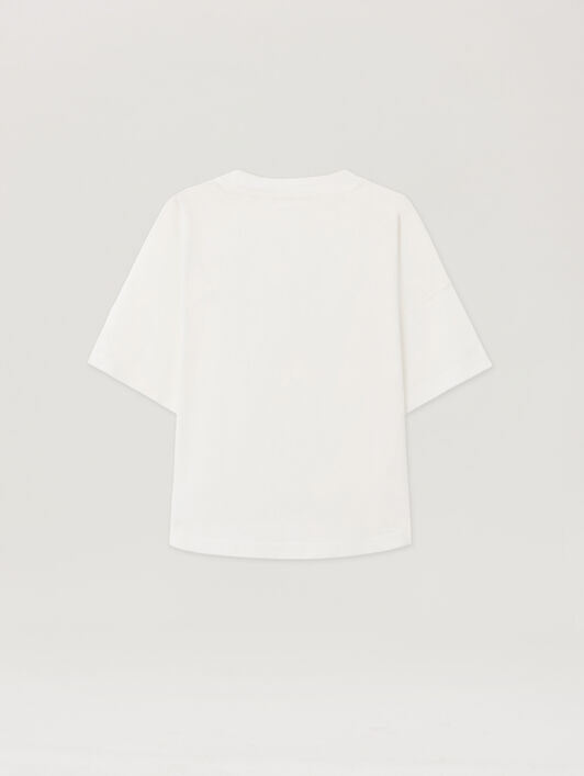 PALM ANGELS Solarized Palms T-Shirt OFF WHITE - GREEN PGAA001F25JER001