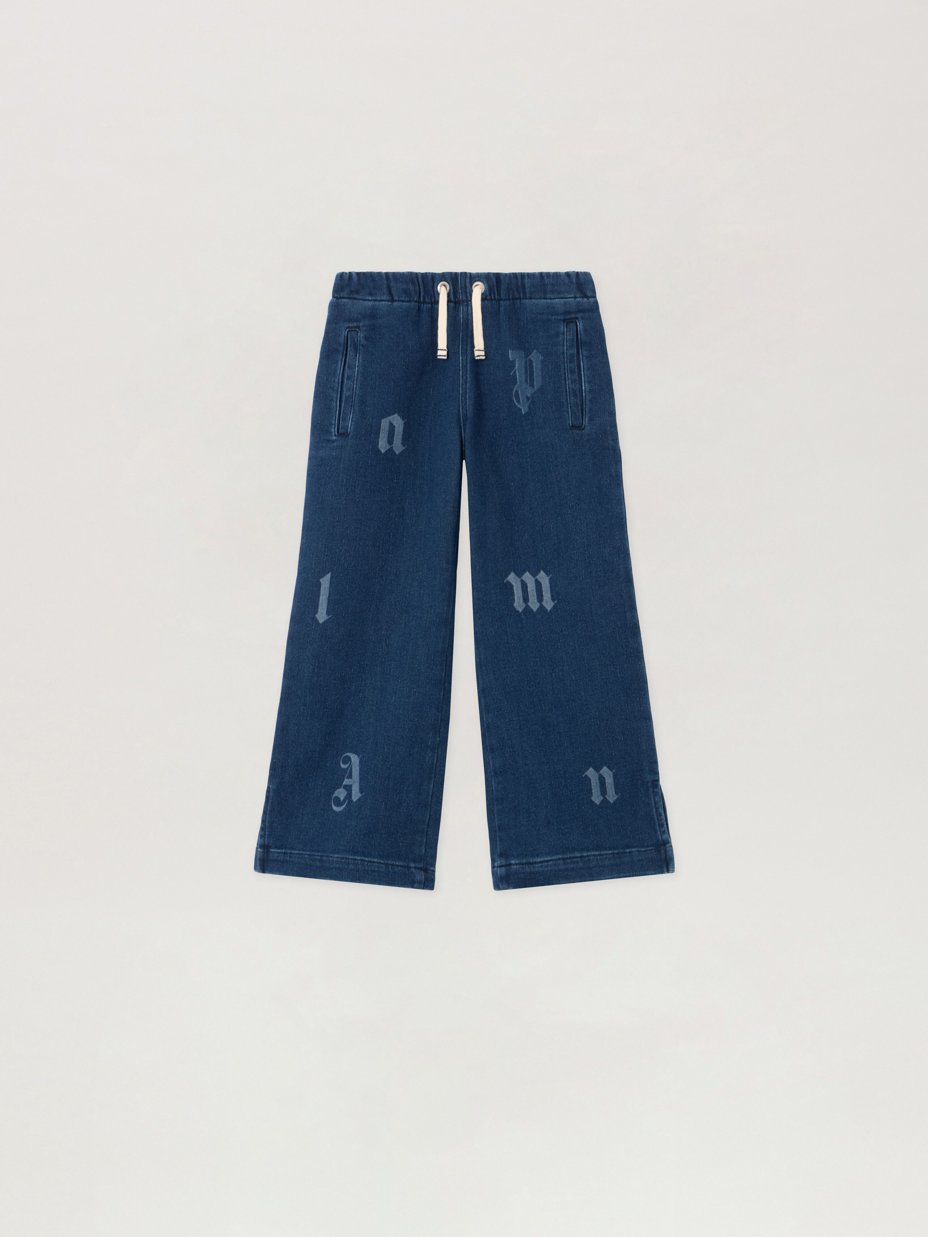 PALM ANGELS Letters Washed Wide-Leg Denim Pants MEDIUM BLUE - LIGHT BLUE PGCH009F25DEN001