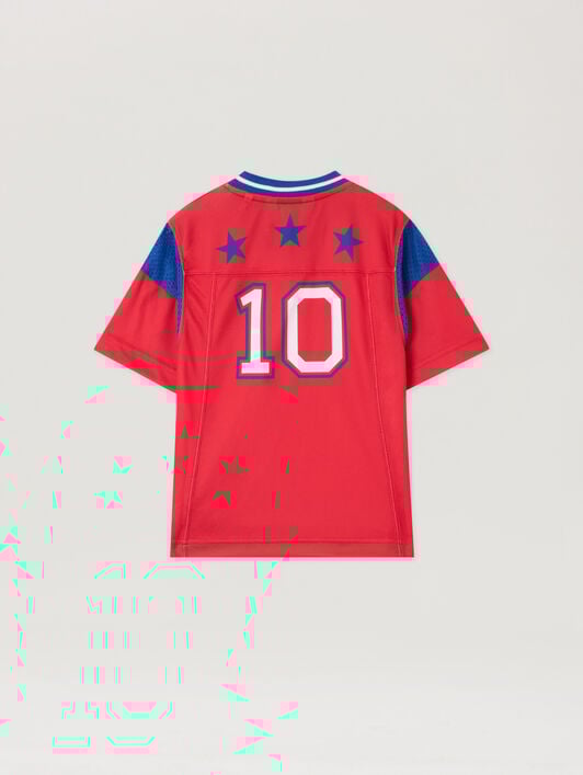 Team Palm Soccer T-Shirt PALM ANGELS Team Palm Soccer T-Shirt RED - OFF WHITE PBAA016F25JER001