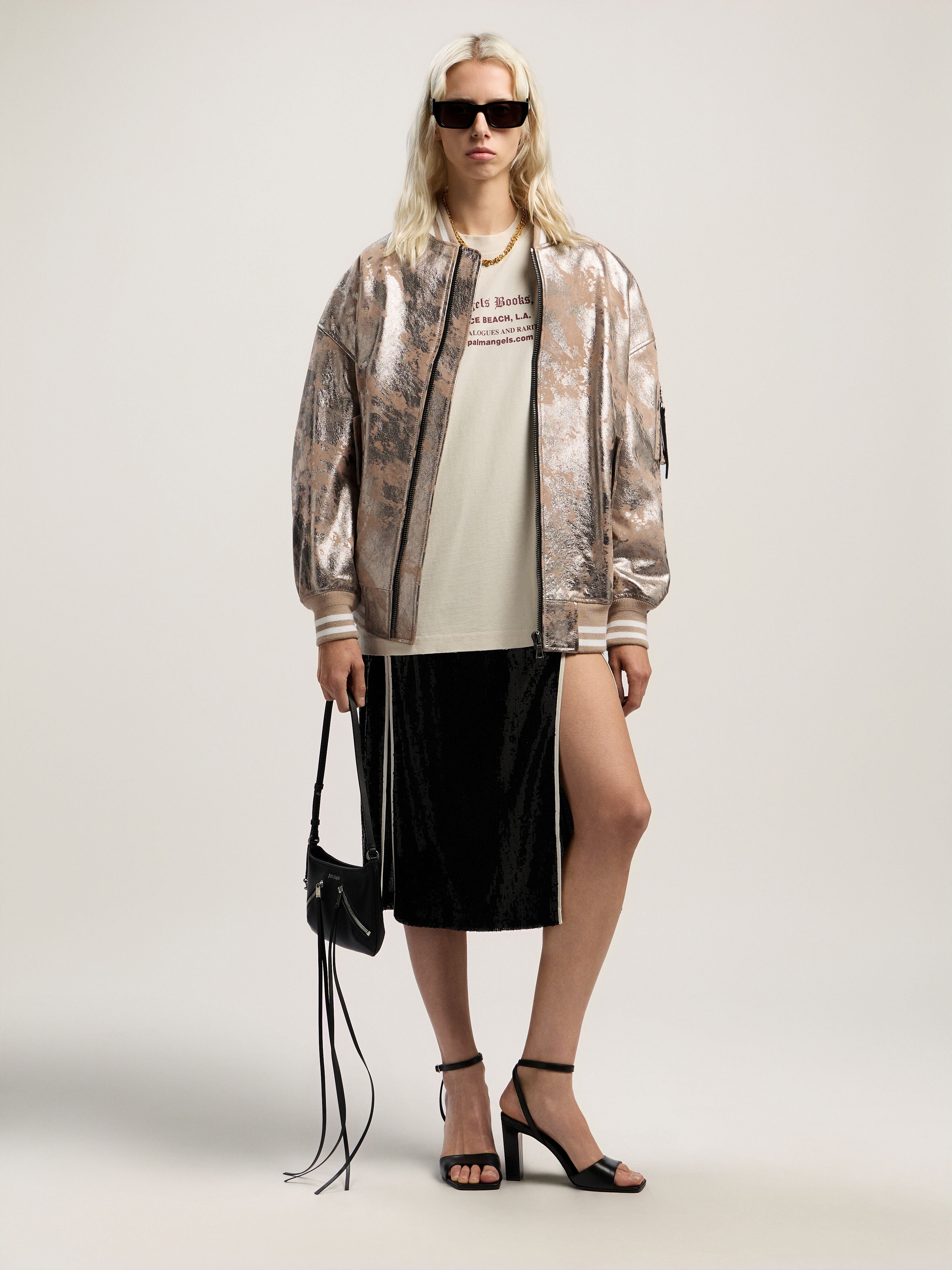 Book Club Loose Tee PALM ANGELS Book Club Loose Tee LIGHT GREY - BURGUNDY PWAA07BF25JER007