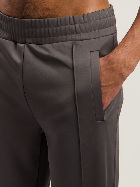 PALM ANGELS Curved Logo Track Pants DARK GREY - OFF WHITE PMCJ048F25FAB001