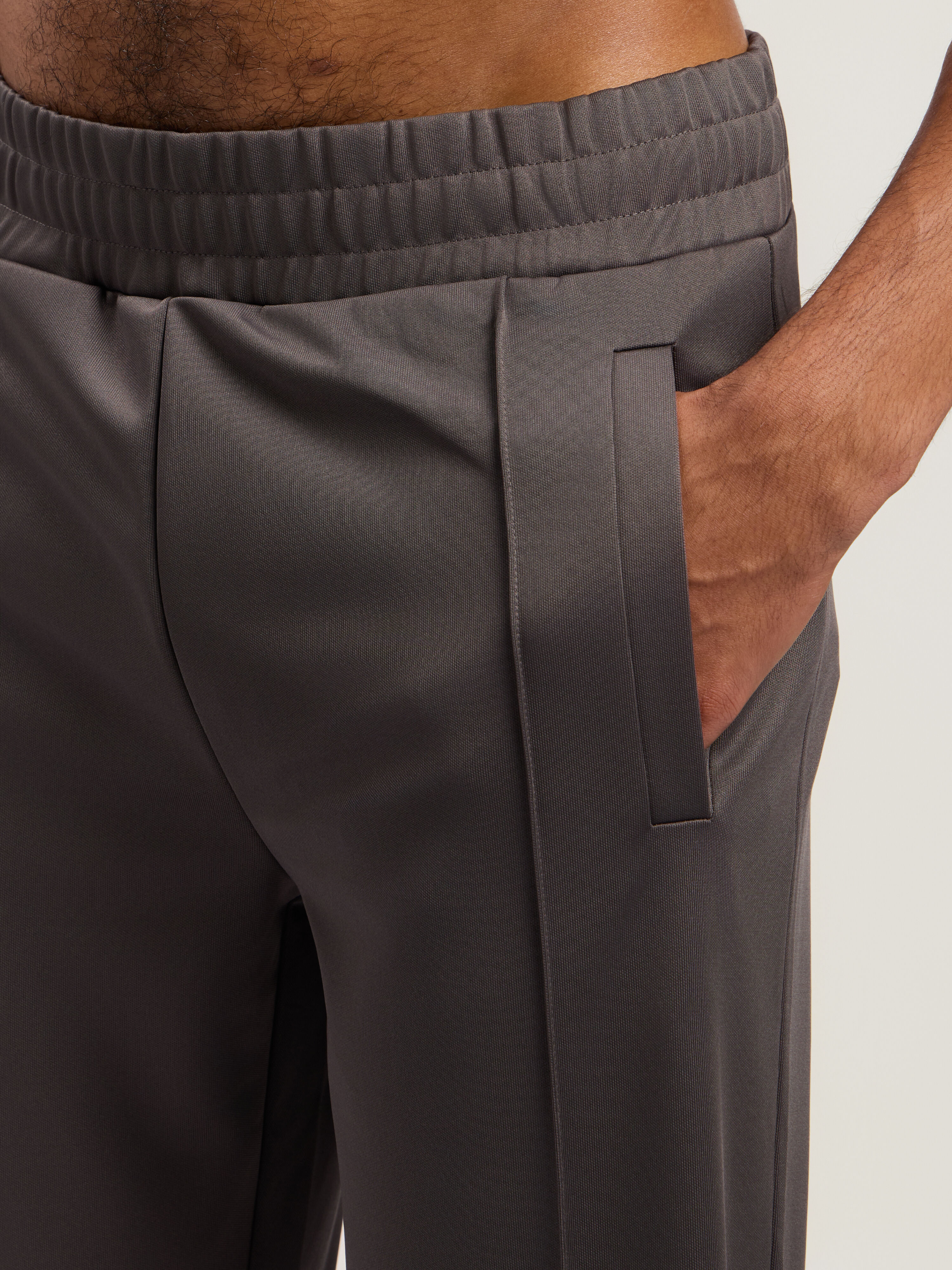 PALM ANGELS Curved Logo Track Pants DARK GREY - OFF WHITE PMCJ048F25FAB001