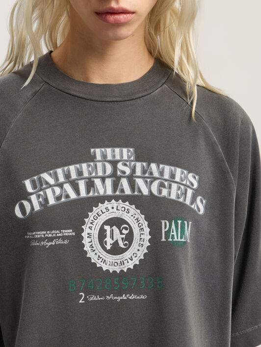 PALM ANGELS Dollar Cropped Tee VINTAGE BLACK - OFF WHITE PWAA07AF25JER001