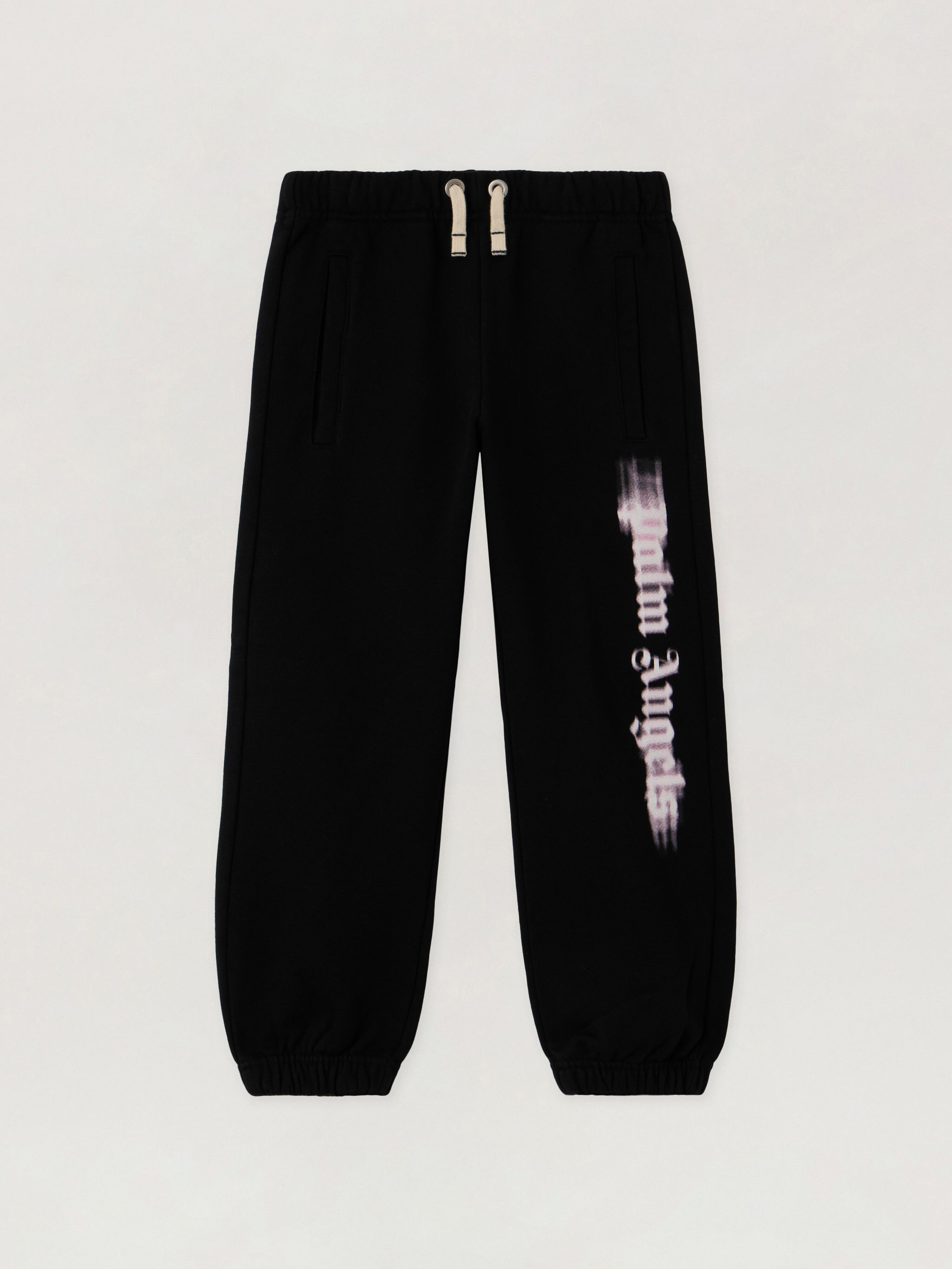 Blurred Logo Regular Sweatpants PALM ANGELS Blurred Logo Regular Sweatpants BLACK - ROSE PINK PGCH008F25FLE001