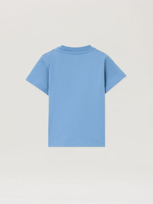 PALM ANGELS Spray Bear T-Shirt DUSTY BLUE NAVY BLUE PBXB001F25JER003