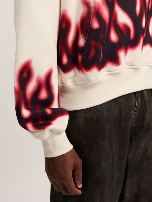 Flames Loose Hoodie PALM ANGELS Flames Loose Hoodie OFF WHITE - MULTICOLOR PMBB17EF25FLE002