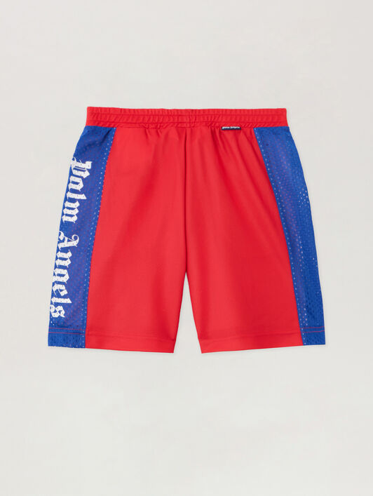 PALM ANGELS Team Palm Soccer Shorts RED - OFF WHITE PBCI00AF25JER001