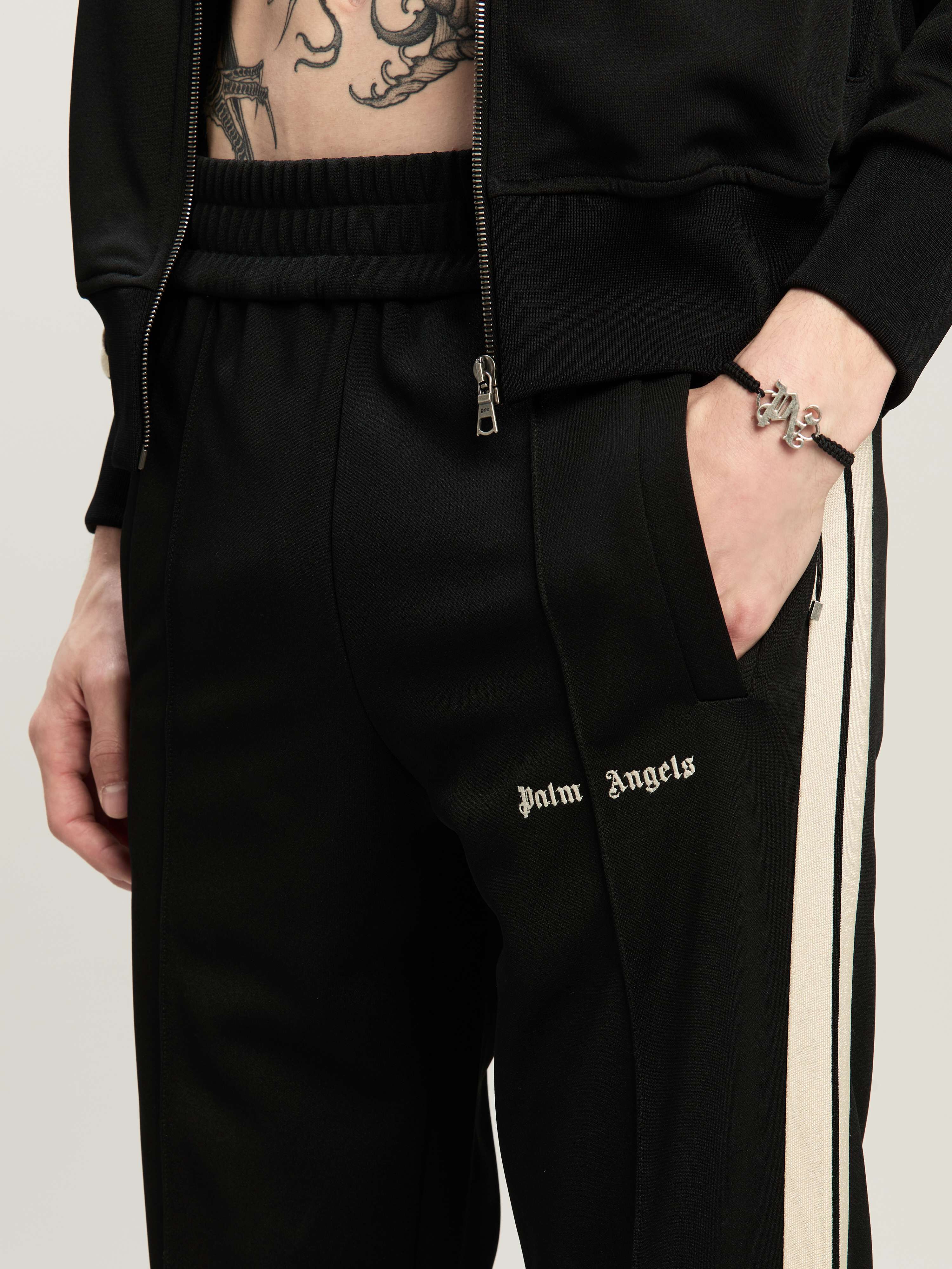 PALM ANGELS Classic Logo Track Pants BLACK OFF WHITE PMCJ020C99FAB002