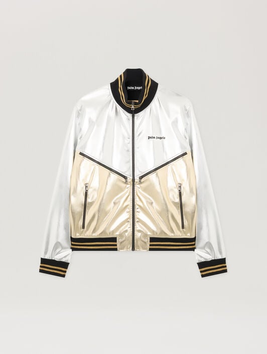 Laminated Coated Track Jacket PALM ANGELS Laminated Coated Track Jacket SILVER - GOLD PMJA046F25FAB001