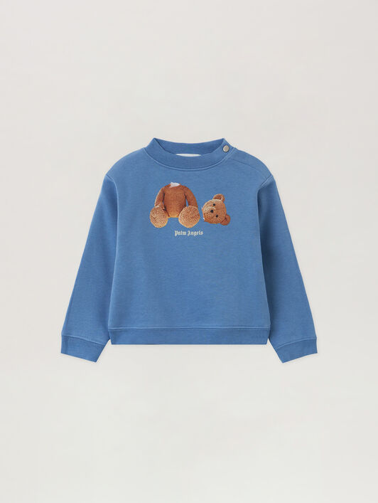PALM ANGELS Bear Graphic Sweatshirt DUSTY BLUE PBXC001F25FLE001