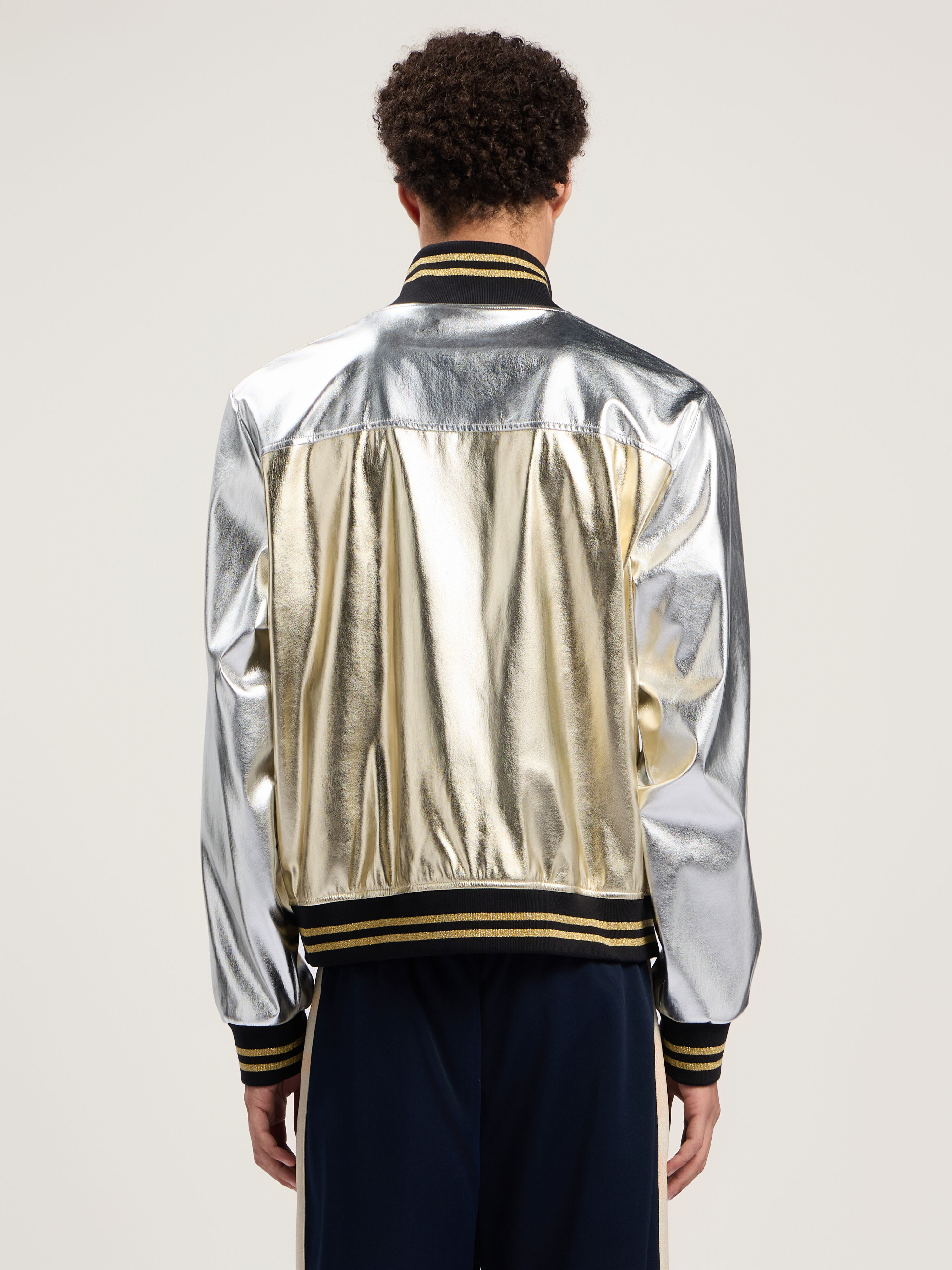 Laminated Coated Track Jacket PALM ANGELS Laminated Coated Track Jacket SILVER - GOLD PMJA046F25FAB001