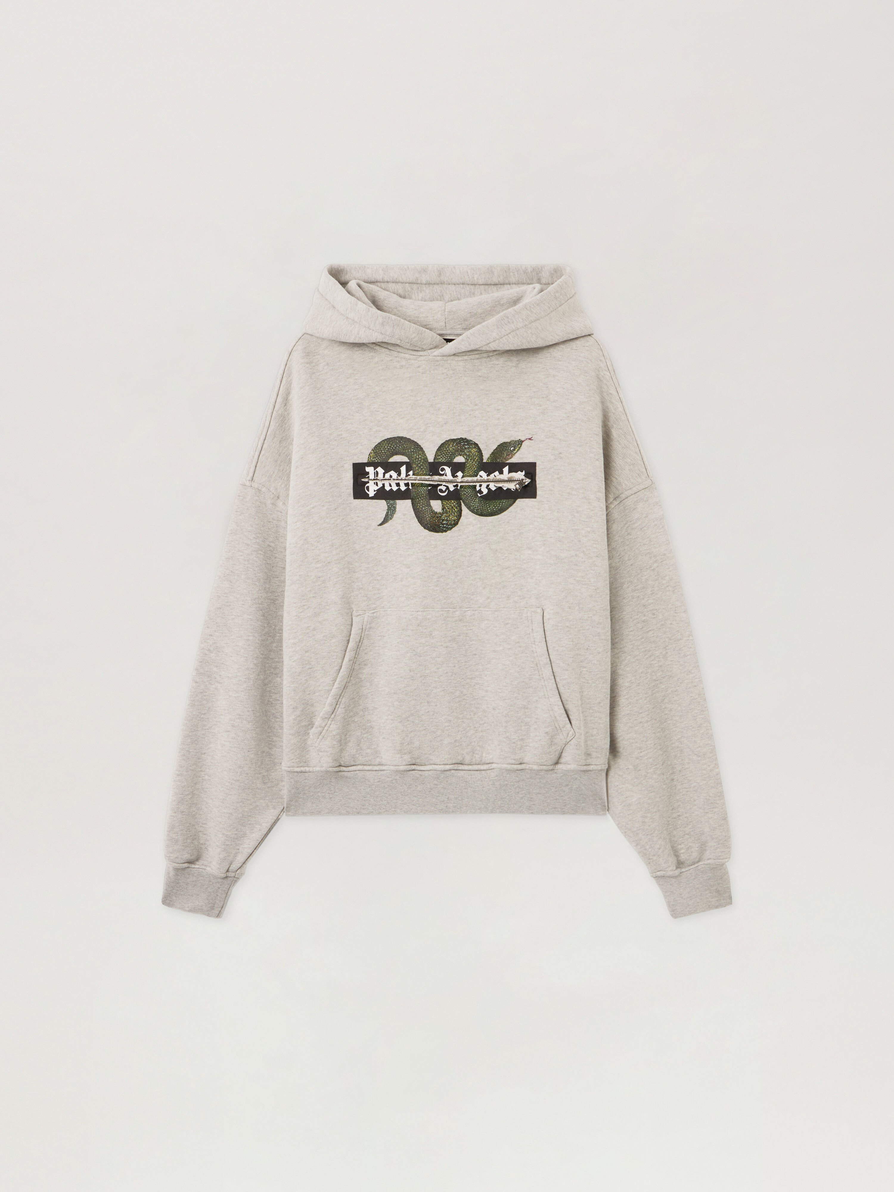 Snake Graphic Hoodie PALM ANGELS Snake Graphic Hoodie GREY MELANGE - GREEN PMBB17GF25FLE001