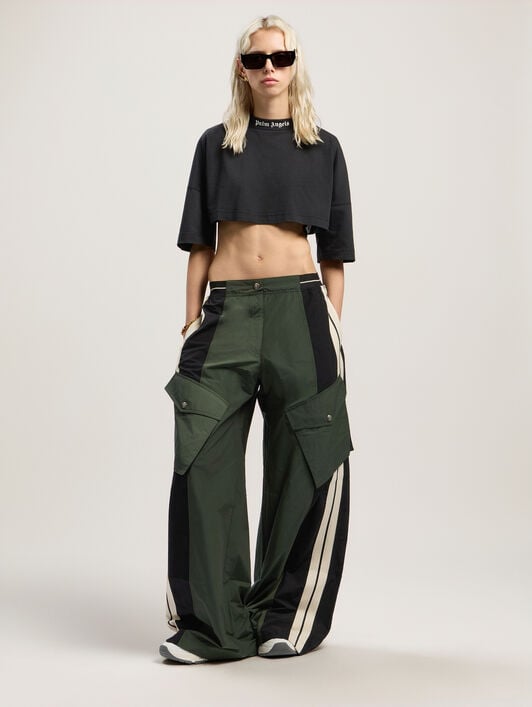 Back Curved Logo Mini Tee PALM ANGELS Back Curved Logo Mini Tee BLACK - OFF WHITE PWAA054F25JER001