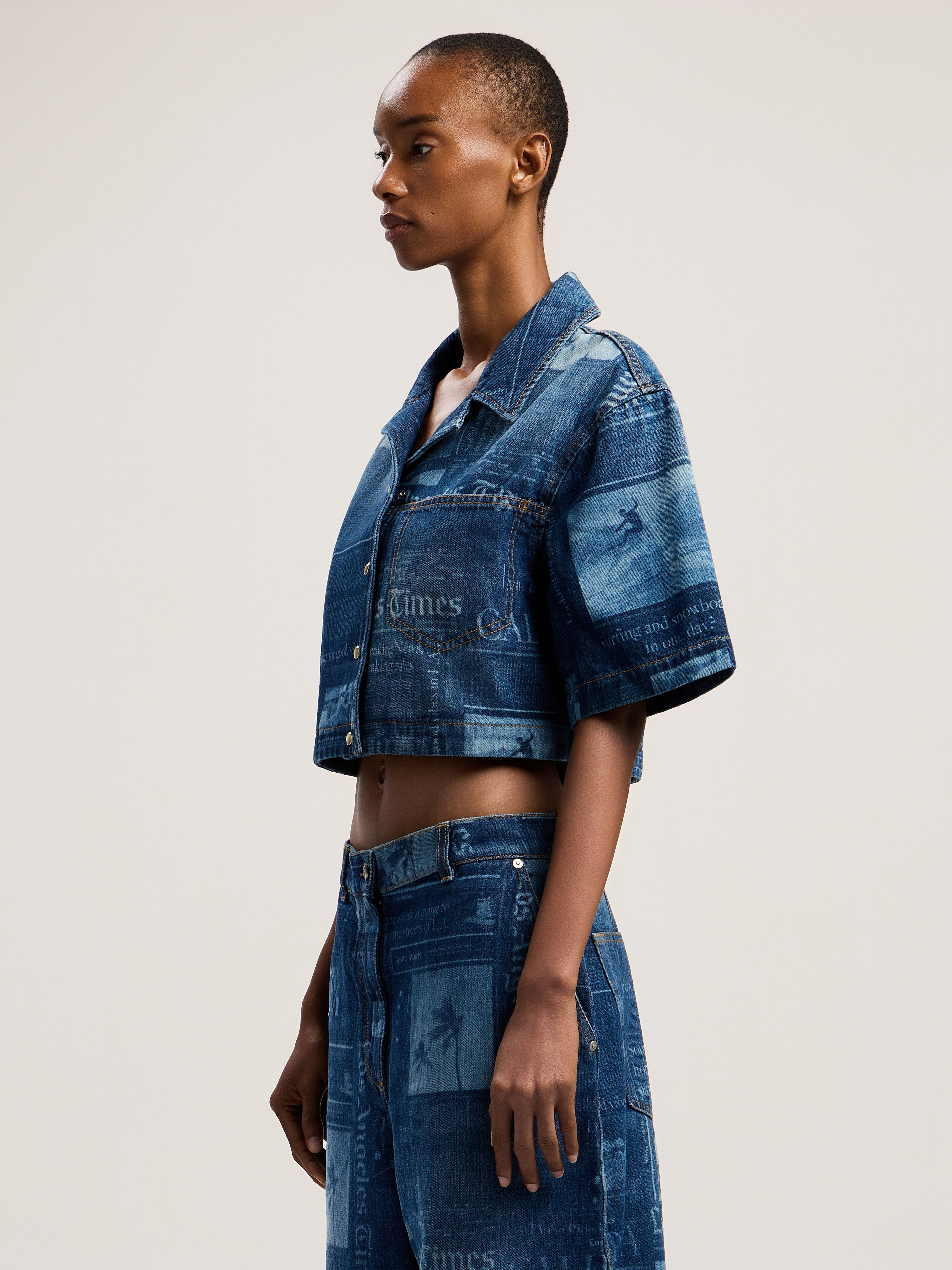 PaxLaTimes Denim Shirt PALM ANGELS PaxLaTimes Denim Shirt MEDIUM BLUE - DUSTY BLUE PWYD022F25DEN001