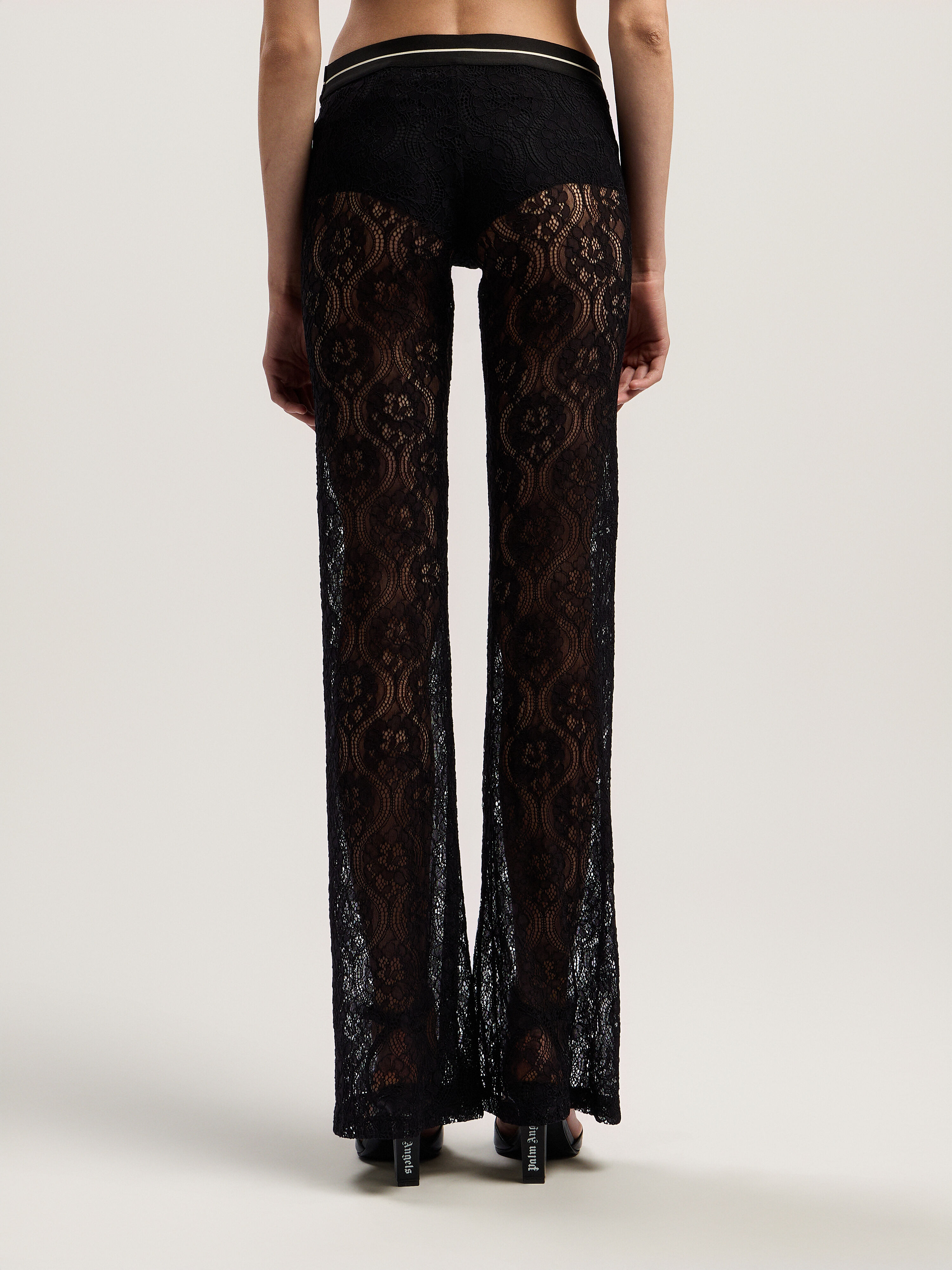 Classic Logo Lace Pants PALM ANGELS Classic Logo Lace Pants BLACK - BLACK PWCA15EF25FAB001