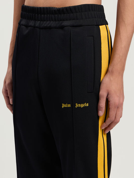 PALM ANGELS Classic Logo Track Pants BLACK - YELLOW PMCJ020F25FAB001