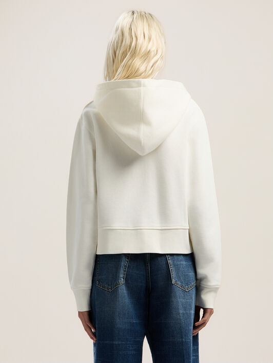 PALM ANGELS Spray Bear Fitted Hoodie OFF WHITE - FUCHSIA FLUO PWBB069F25FLE001