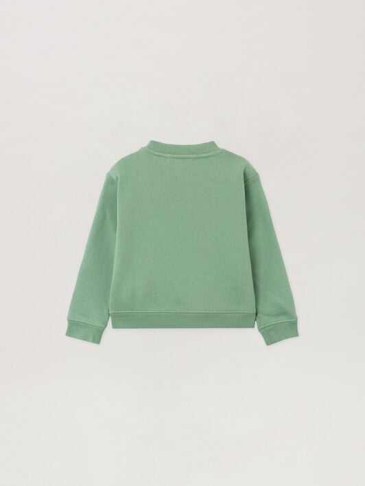 Curved Logo Sweatshirt PALM ANGELS Curved Logo Sweatshirt LIGHT GREEN OFF WHITE PBXC001F25FLE002