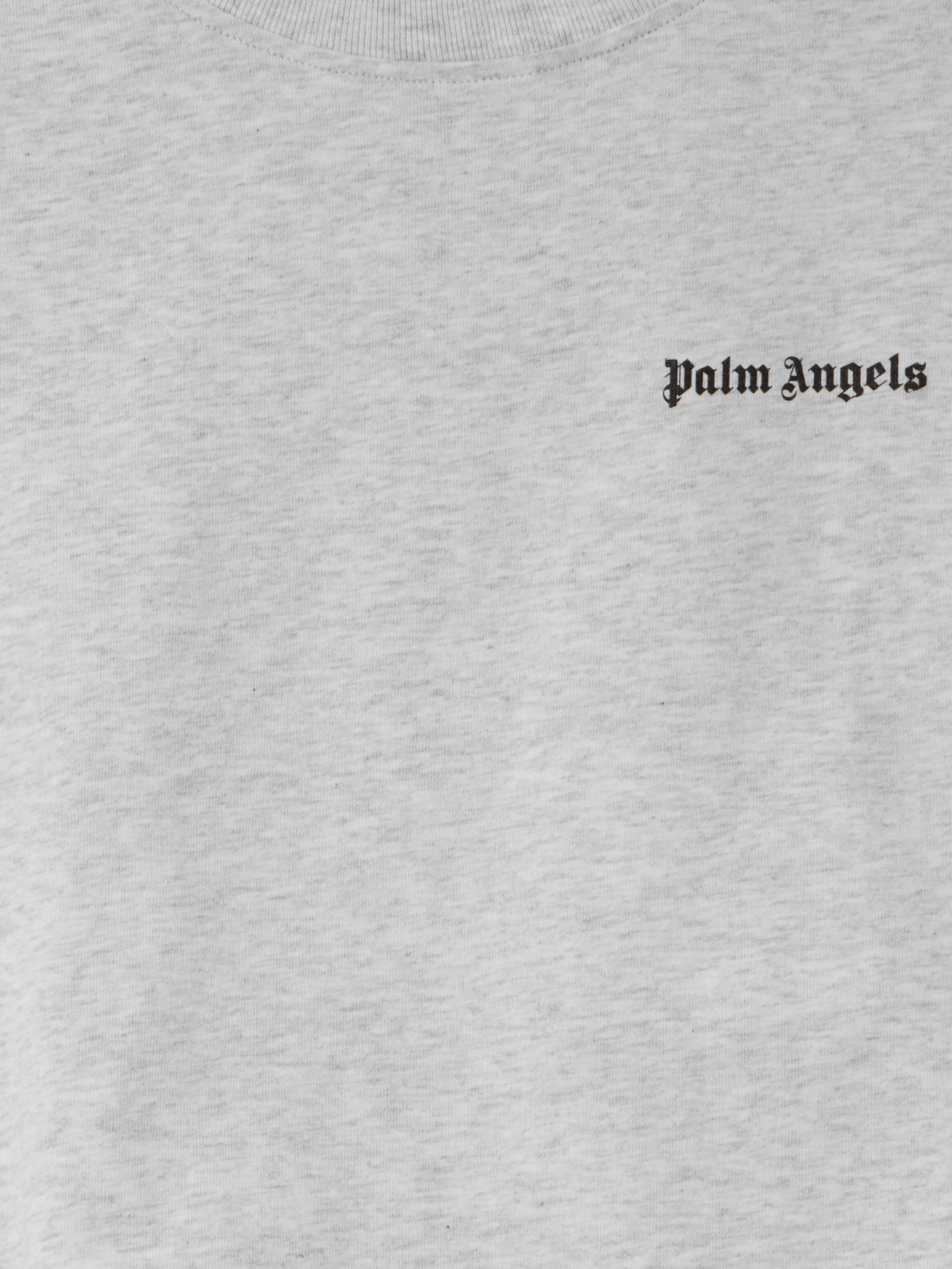 PALM ANGELS Minitrack T-Shirt GREY MELANGE - BLACK PBAA011F25JER001