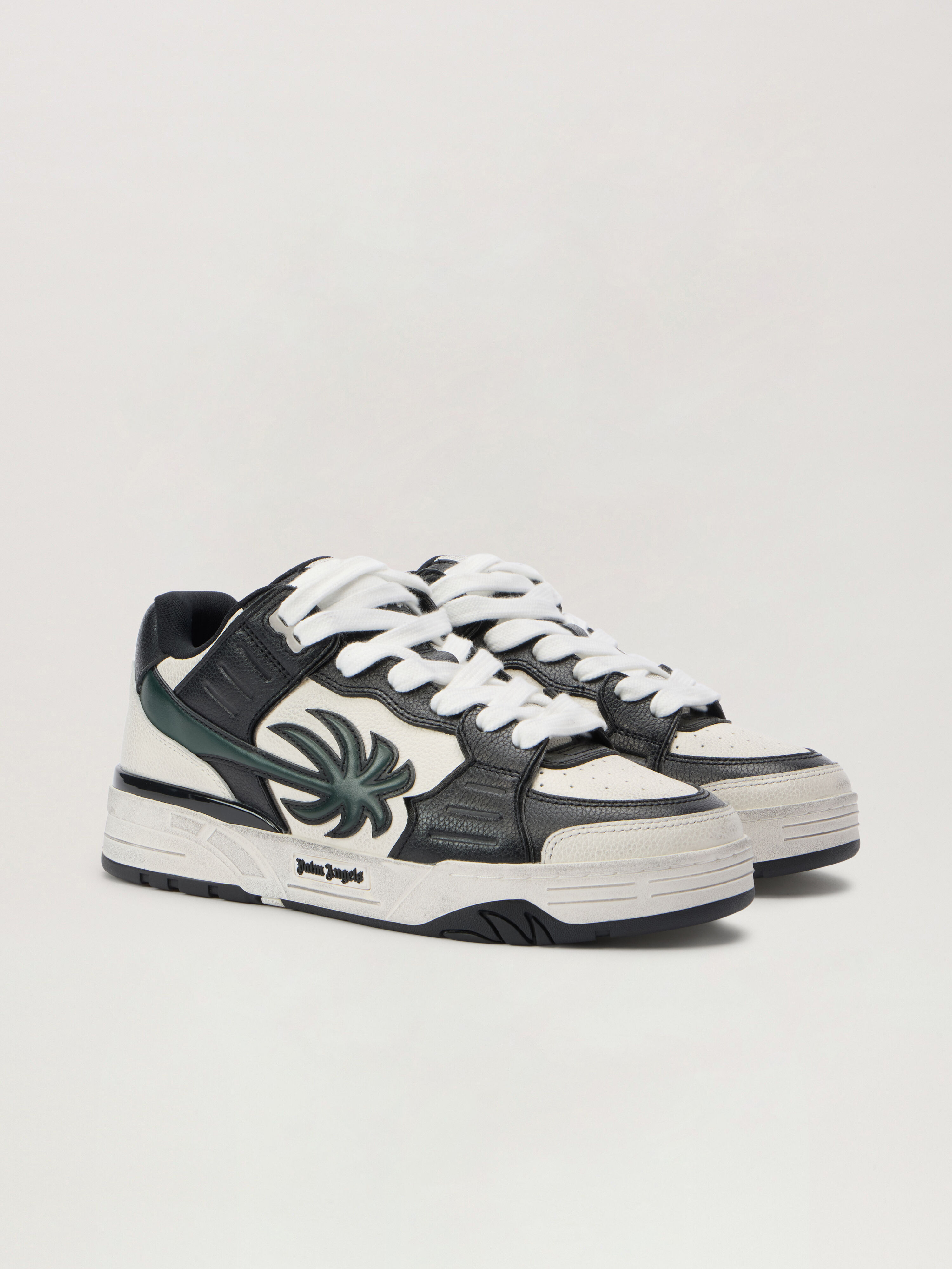 PALM ANGELS Venice Worn Out Sneakers WHITE - SAGE PMIA101F25LEA001