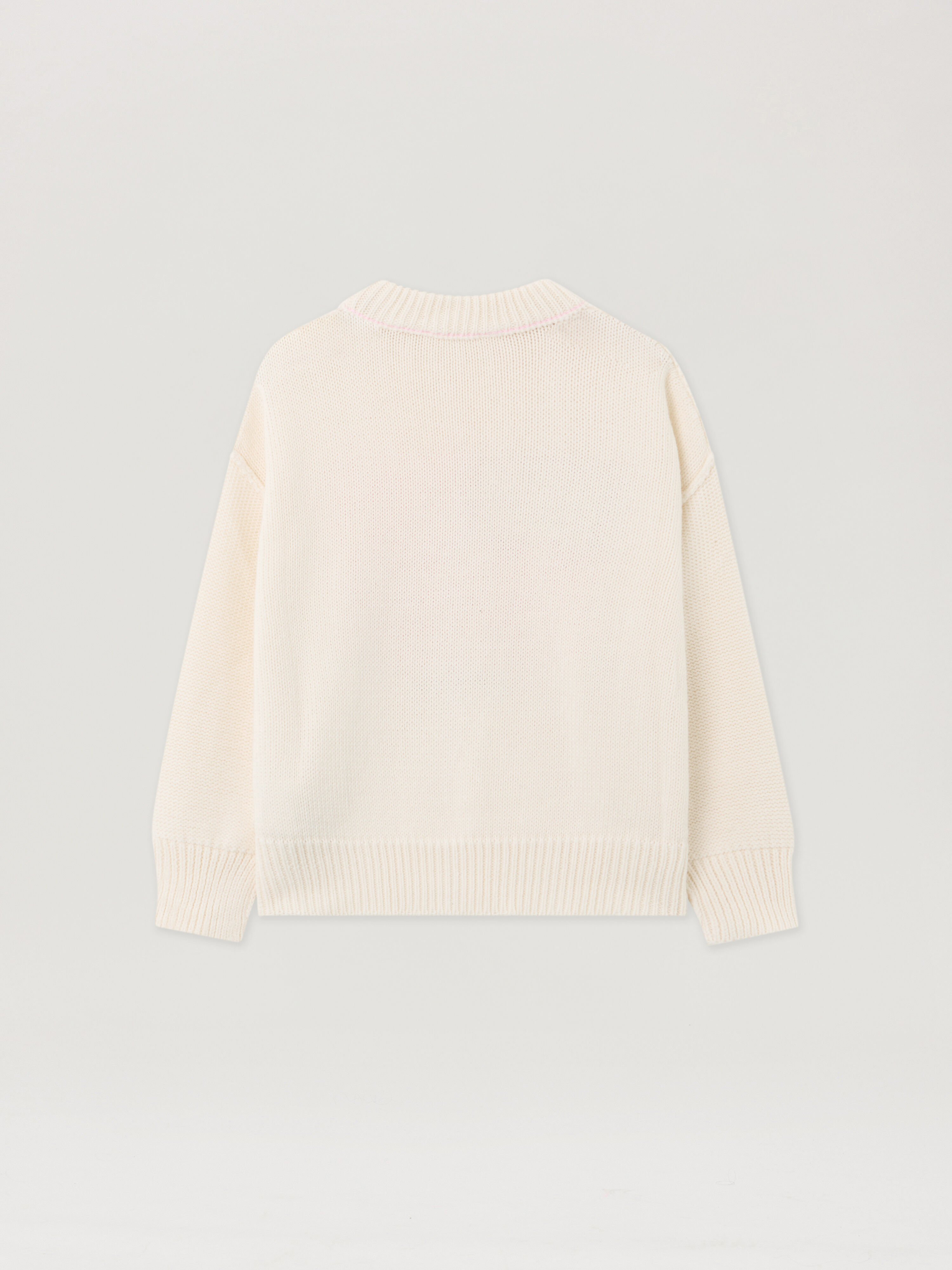 Flag Motif Sweater PALM ANGELS Flag Motif Sweater OFF WHITE - ROSE PINK PGHE002F25KNI001