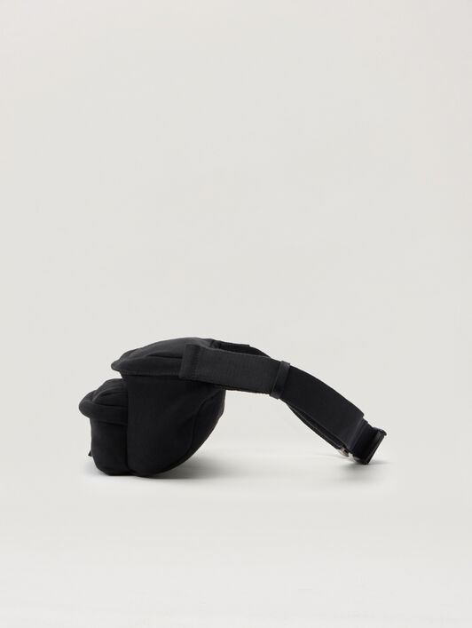 PALM ANGELS Classic Logo Fanny Pack BLACK - OFF WHITE PMNO009F25FLE001