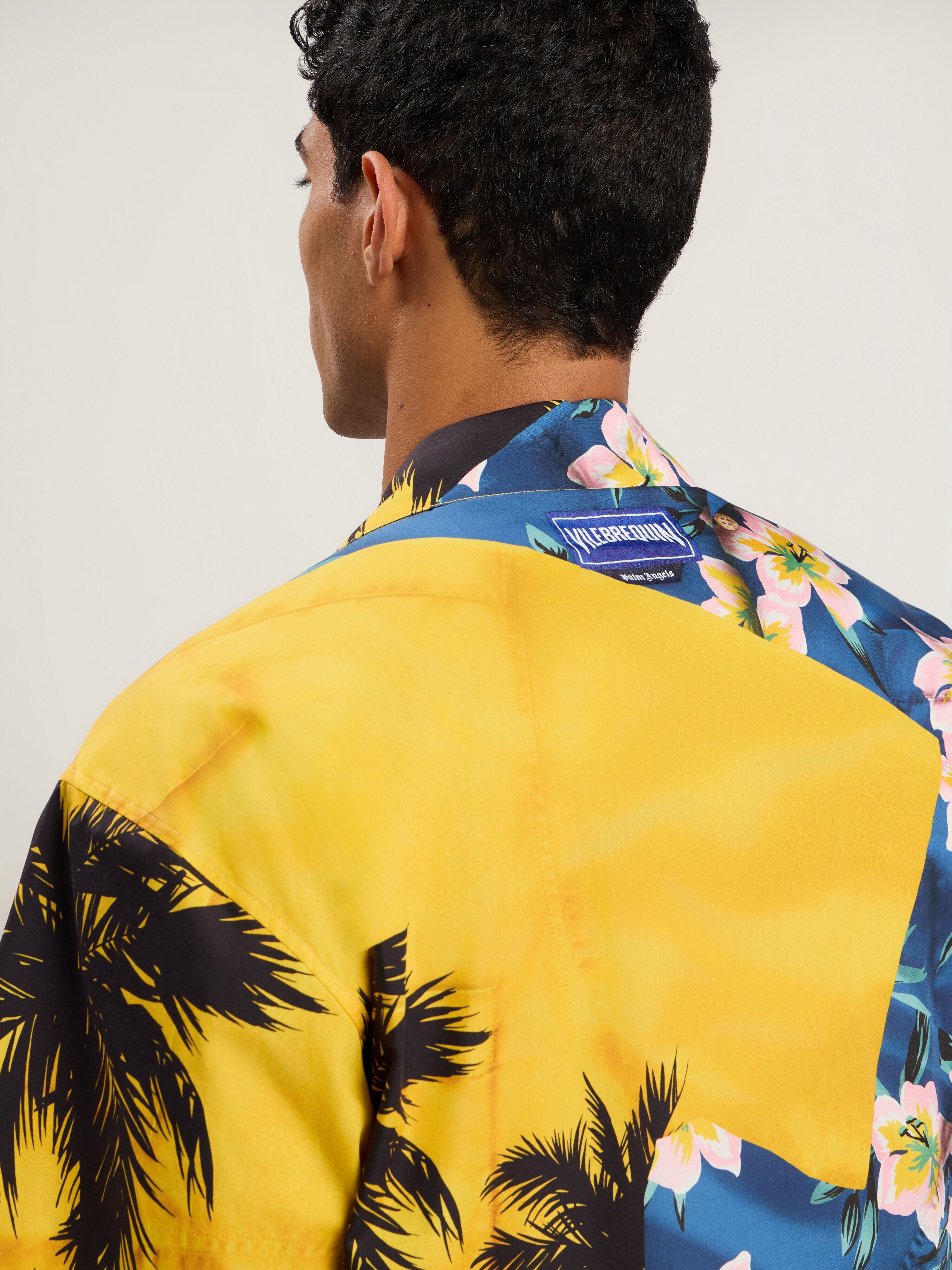 PALM ANGELS PaxVlbq  Hawaian Mix Shirt BLUE - YELLOW PMGG00DF25FAB001