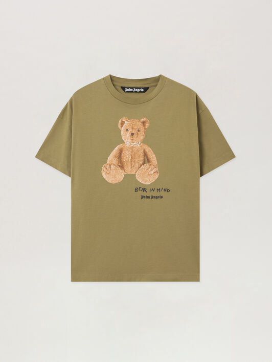PALM ANGELS Bear In Mind Regular T-Shirt ARMY GREEN - BROWN PMAA109F25JER00A