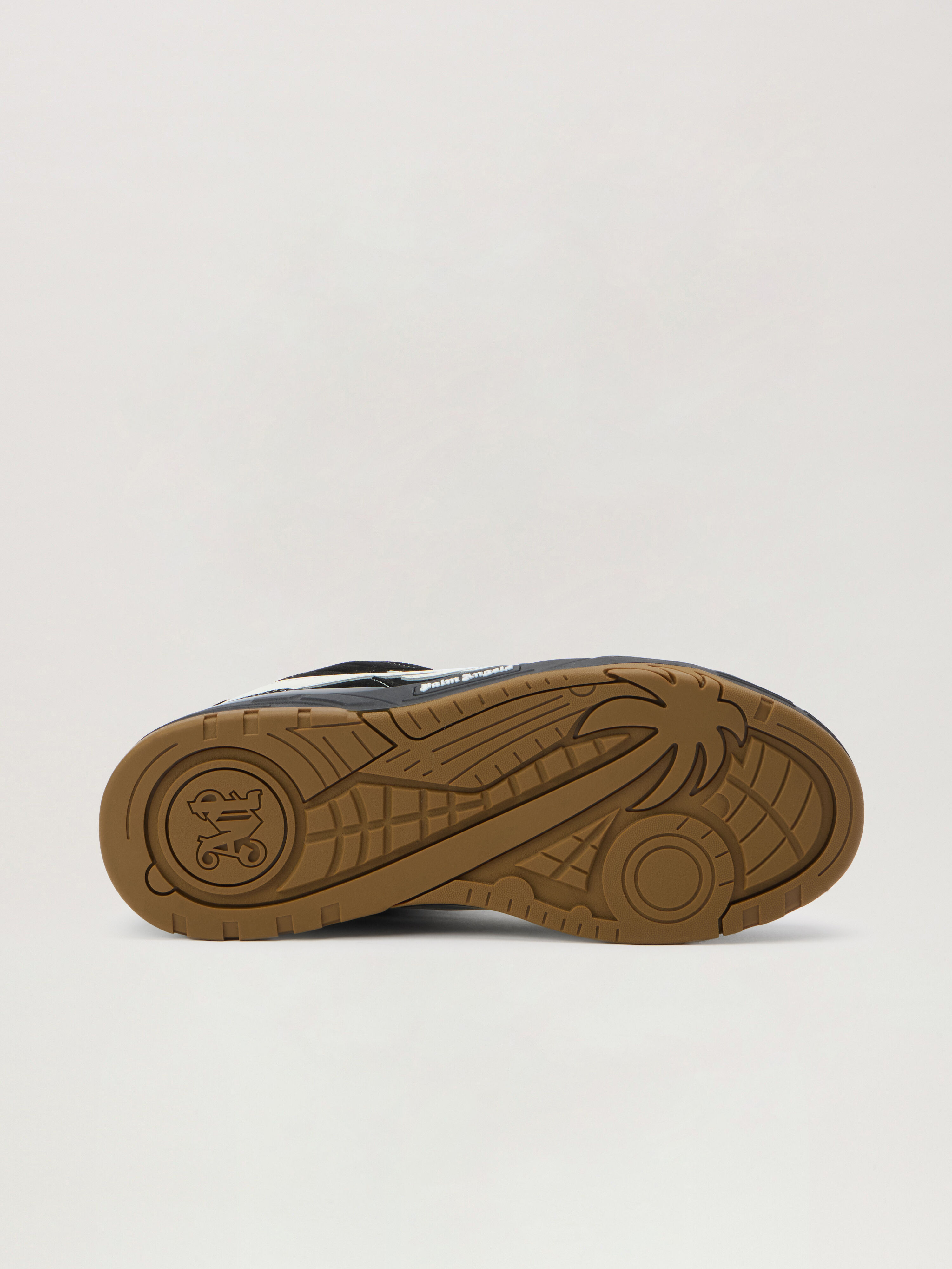 PALM ANGELS Venice Suede Sneakers BLACK - WHITE PMIA101F25LEA003