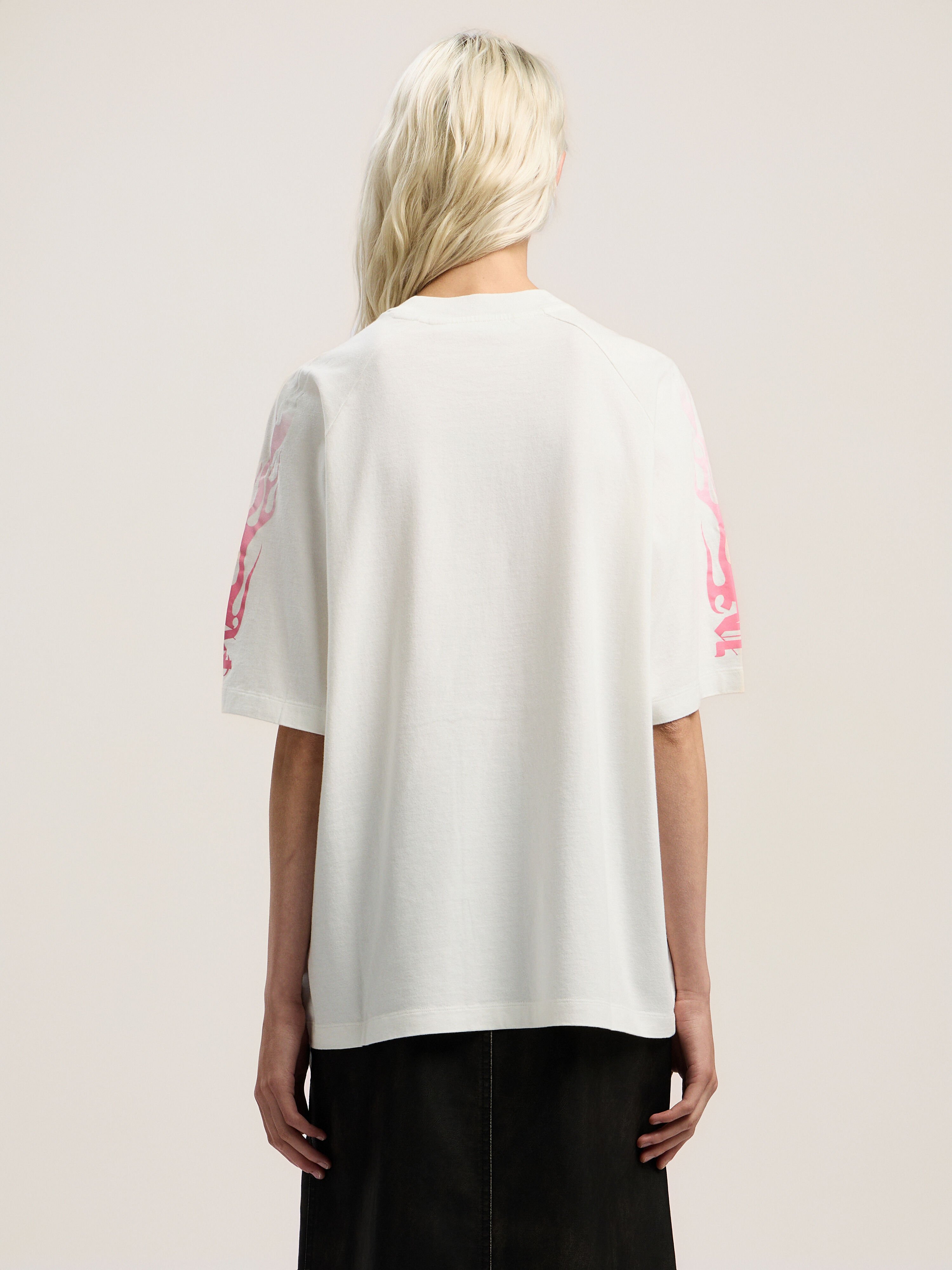 Flames Loose T-Shirt PALM ANGELS Flames Loose T-Shirt OFF WHITE - MULTICOLOR PWAA07EF25JER001