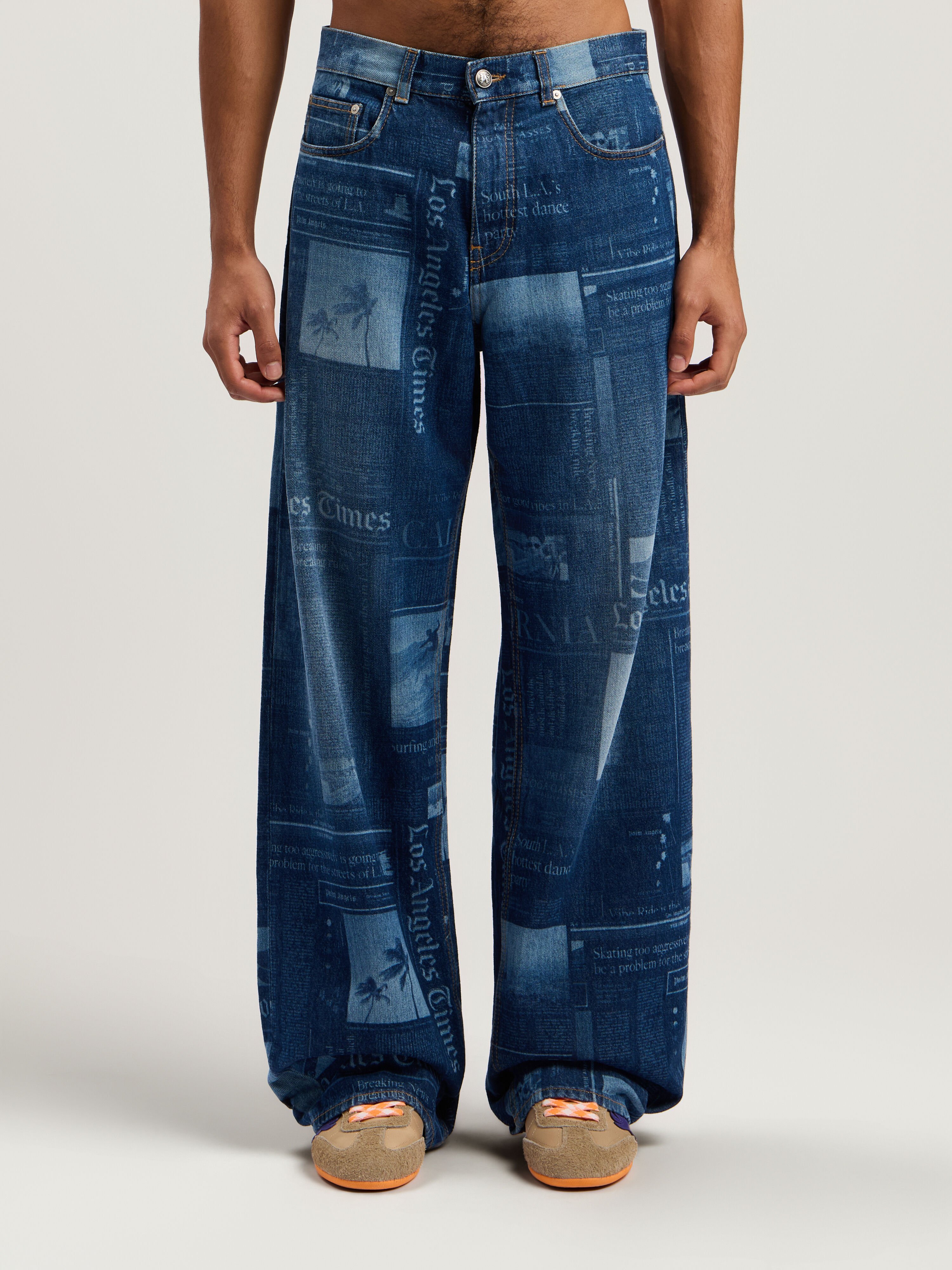 PALM ANGELS PaxLaTimes Denim Pants MEDIUM BLUE - DUSTY BLUE PMYA049F25DEN002