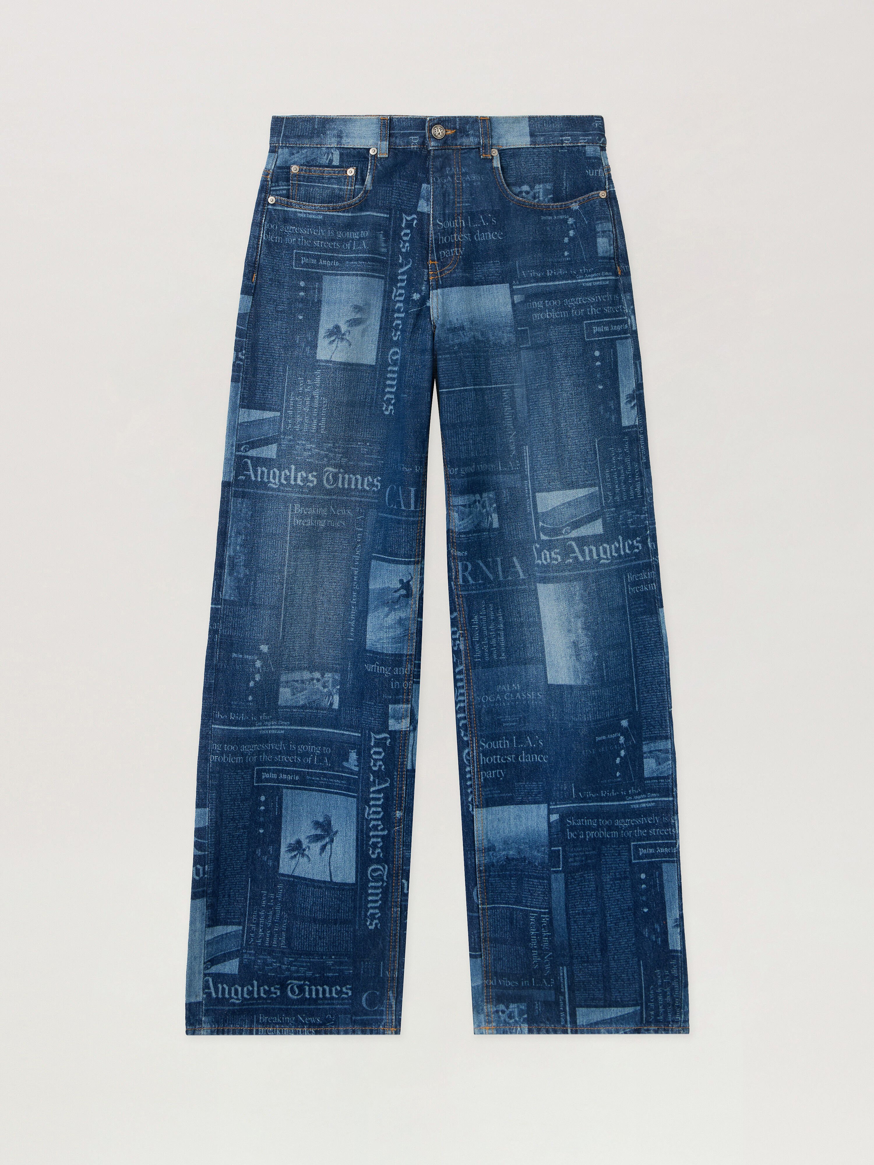 PALM ANGELS PaxLaTimes Denim Pants MEDIUM BLUE - DUSTY BLUE PMYA049F25DEN002
