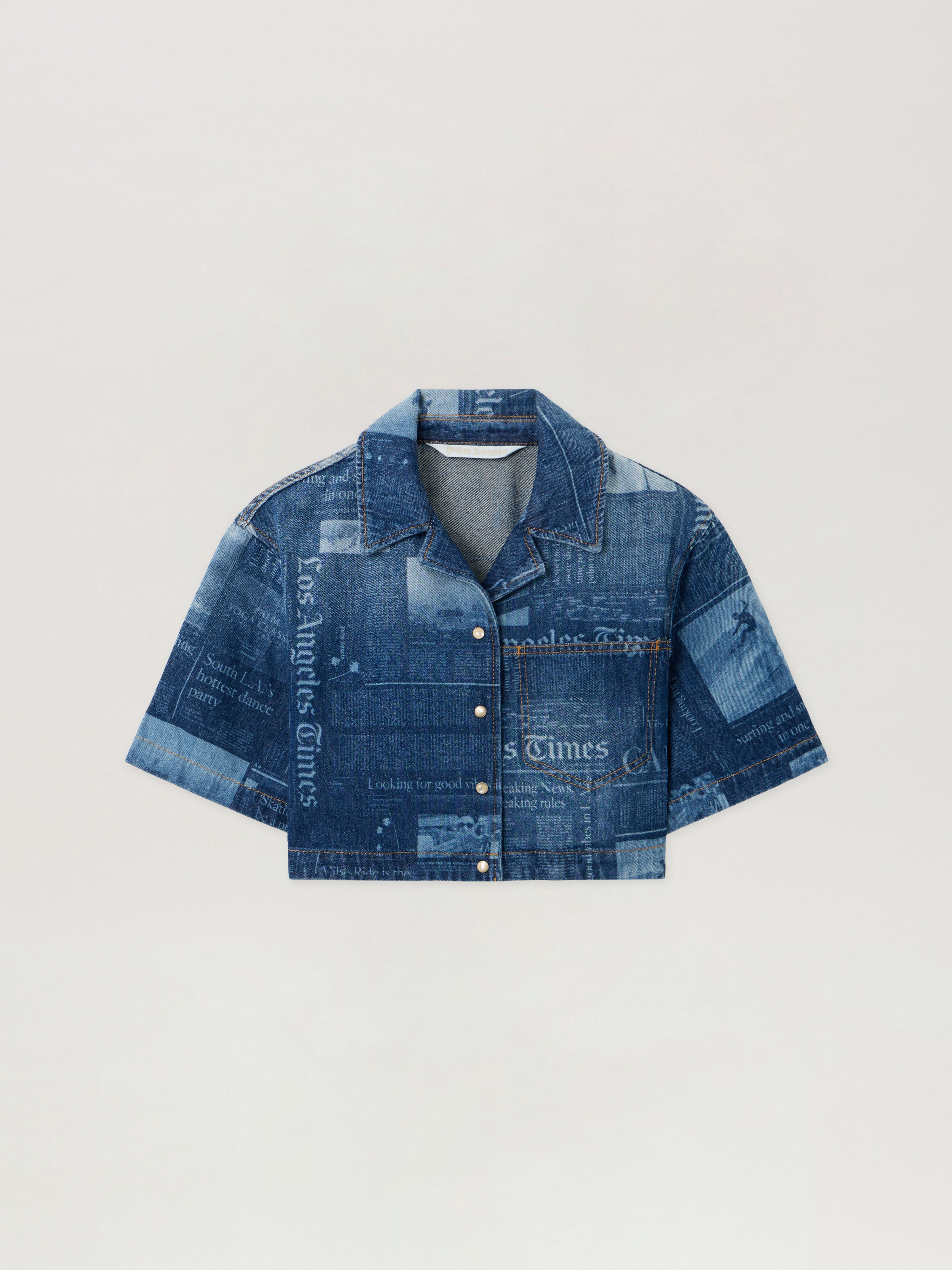 PaxLaTimes Denim Shirt PALM ANGELS PaxLaTimes Denim Shirt MEDIUM BLUE - DUSTY BLUE PWYD022F25DEN001