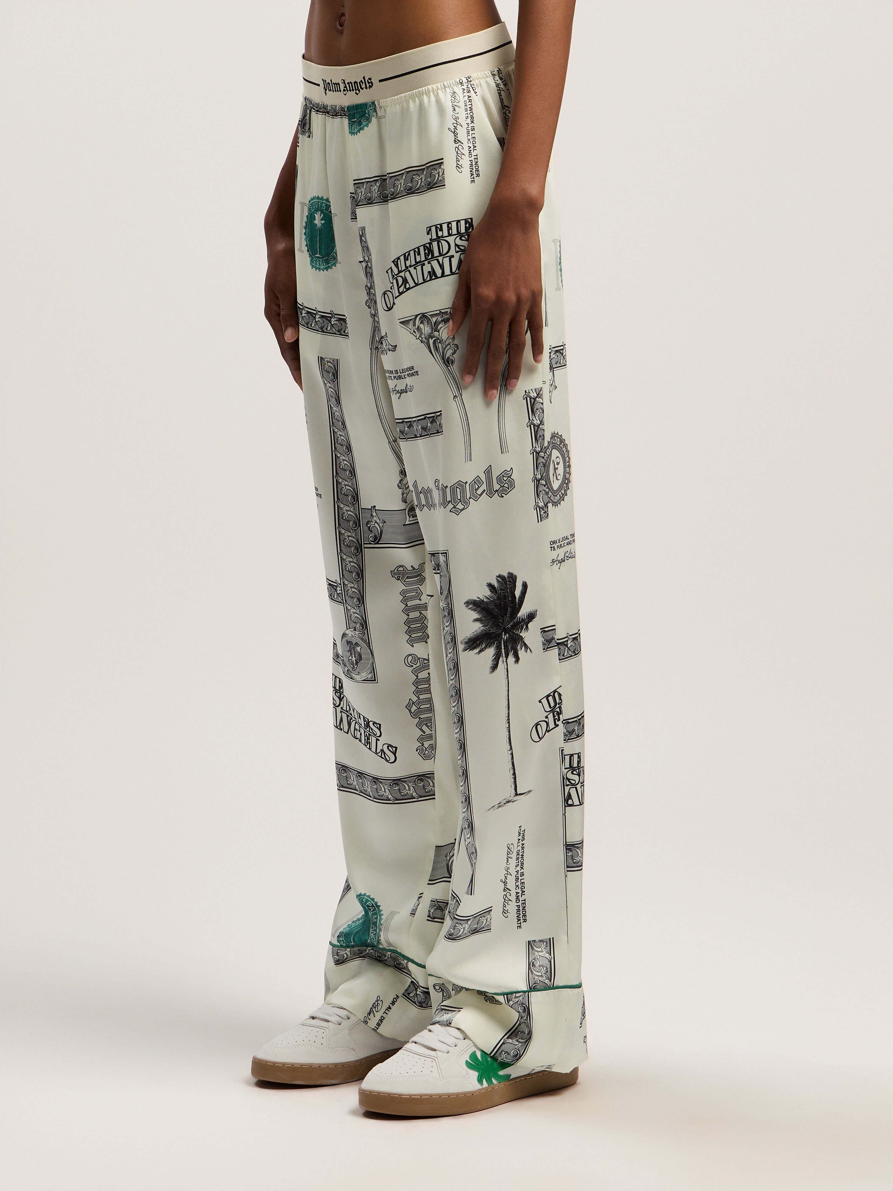 Dollar Print Pajama Pants PALM ANGELS Dollar Print Pajama Pants IVORY - BLACK PWCA15FF25FAB002