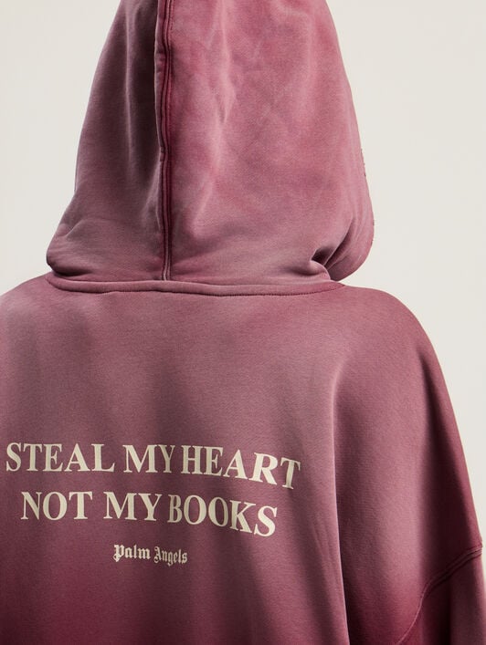 Book Club Zip Crop Hoodie PALM ANGELS Book Club Zip Crop Hoodie BURGUNDY - IVORY PWBE014F25FLE002
