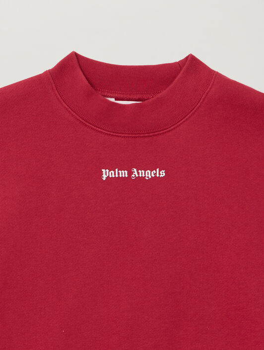 PALM ANGELS Stripes Hybrid Sweatshirt BRICK RED - OFF WHITE PGBA016F25FLE001