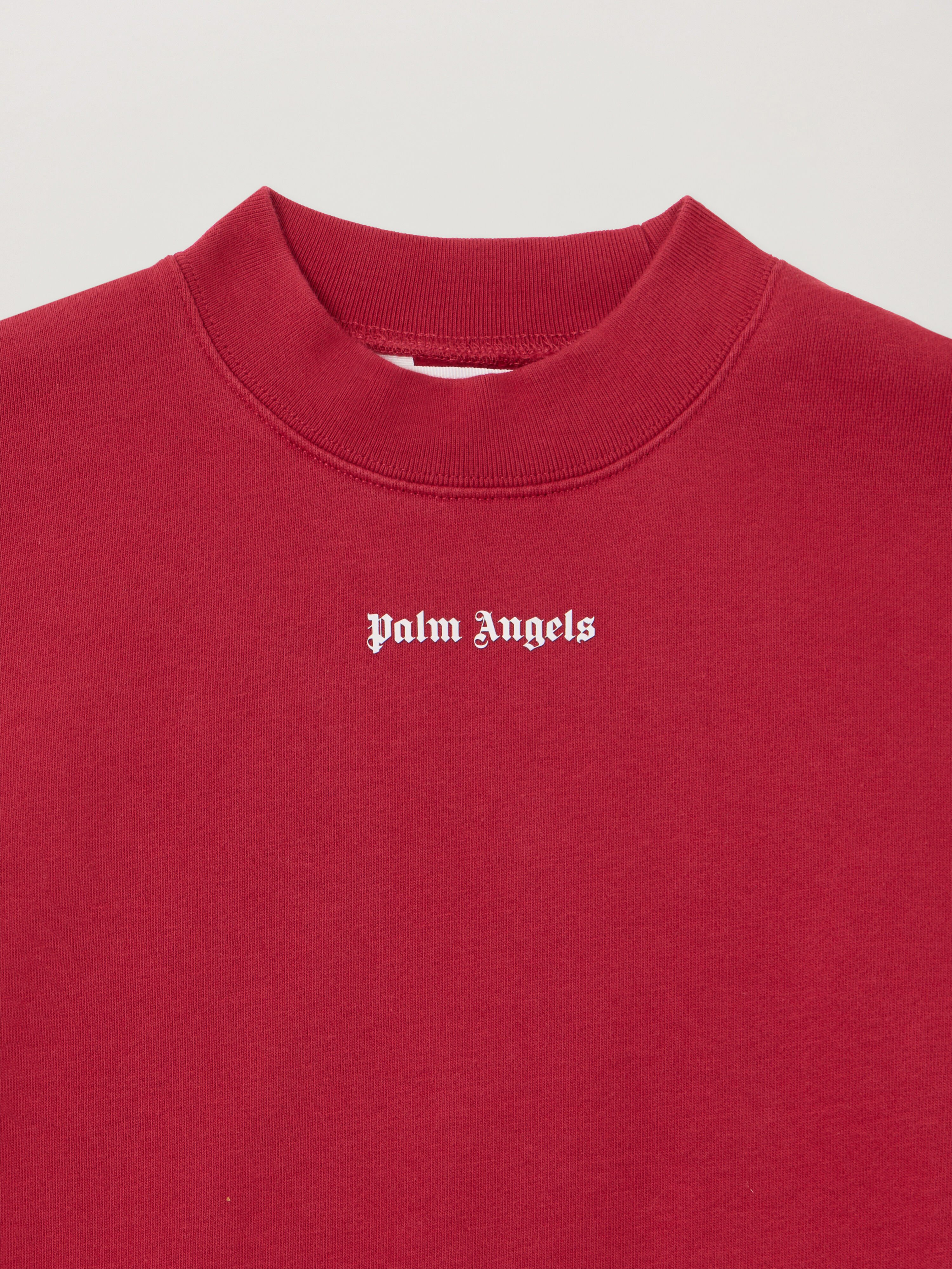 PALM ANGELS Stripes Hybrid Sweatshirt BRICK RED - OFF WHITE PGBA016F25FLE001