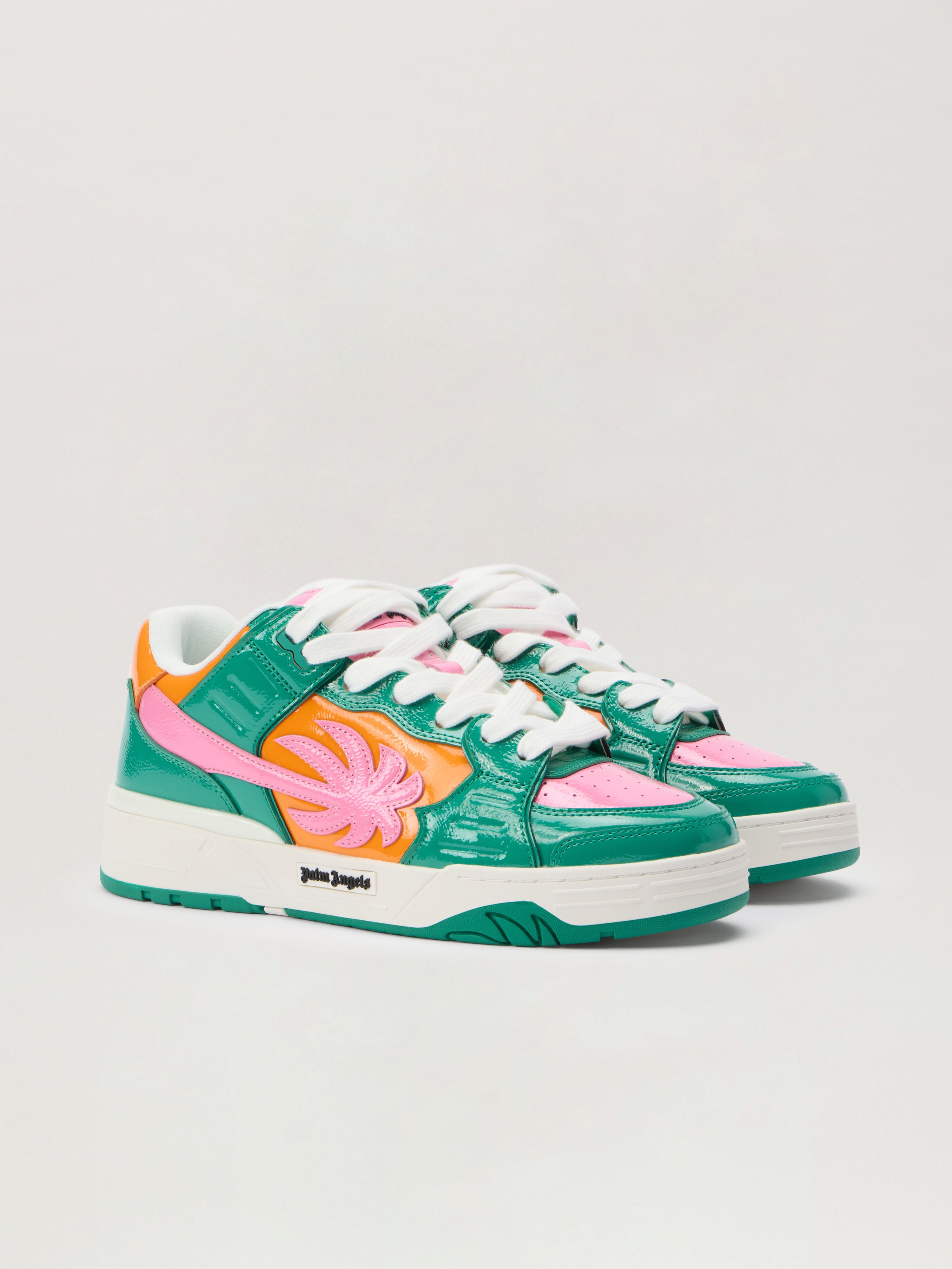 PALM ANGELS Venice Vinyl Sneakers ORANGE - TEAL PMIA101F25LEA002
