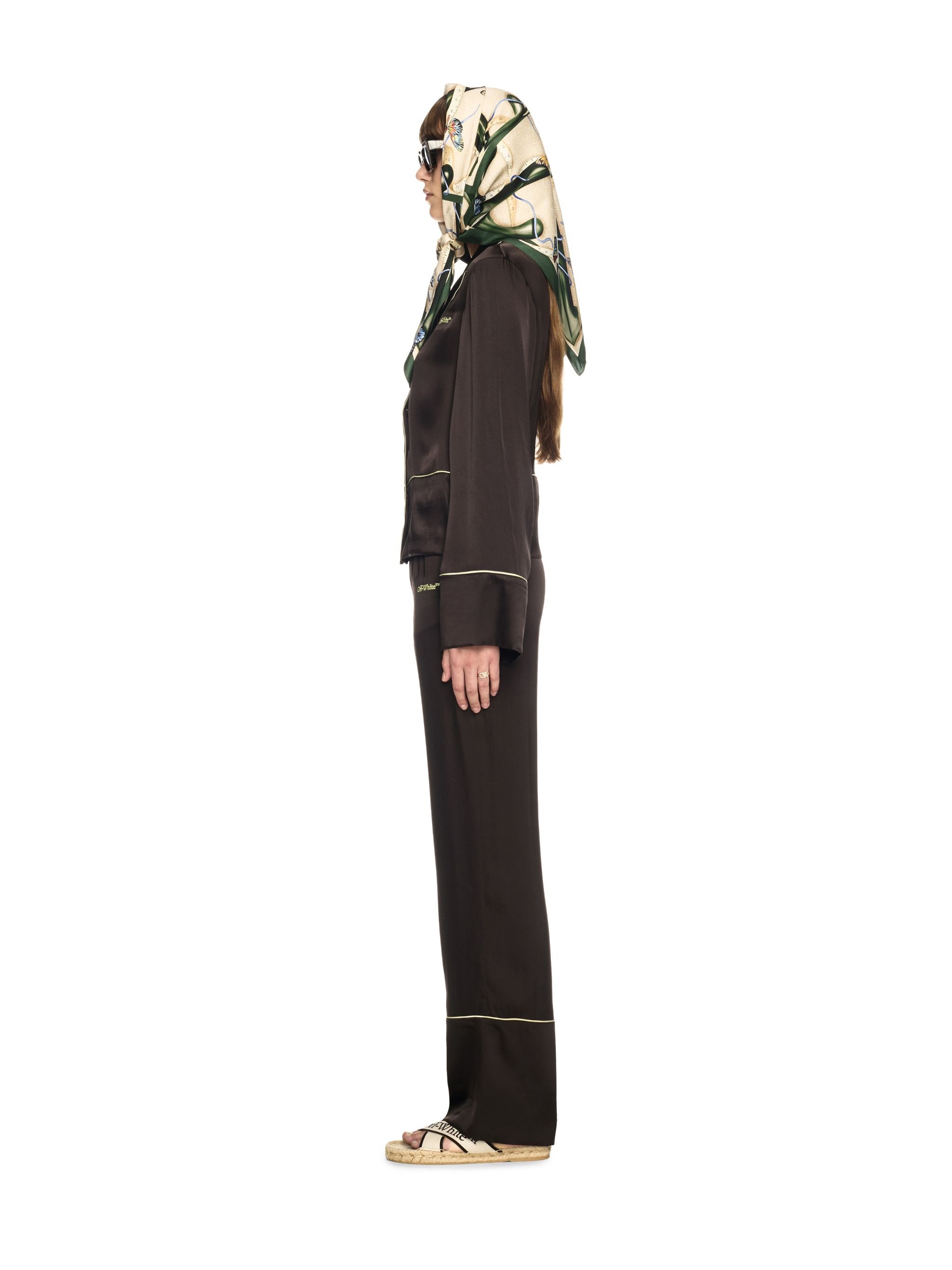 Off-white Pajama-style Black Shirt In Acetate In Black