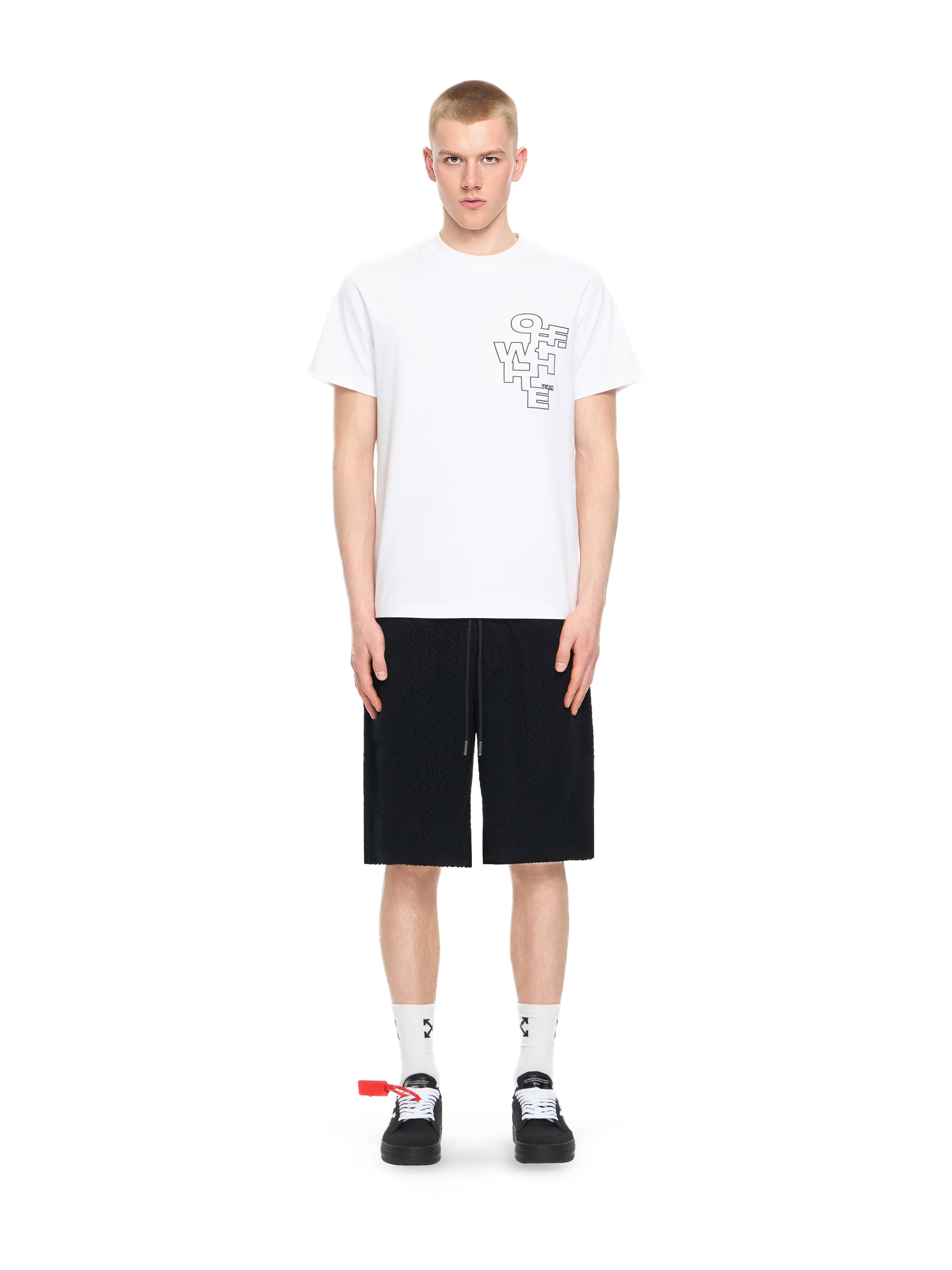  Off White Slim Fit Outlined Signature S/s T-shirt - Male  White Xs 