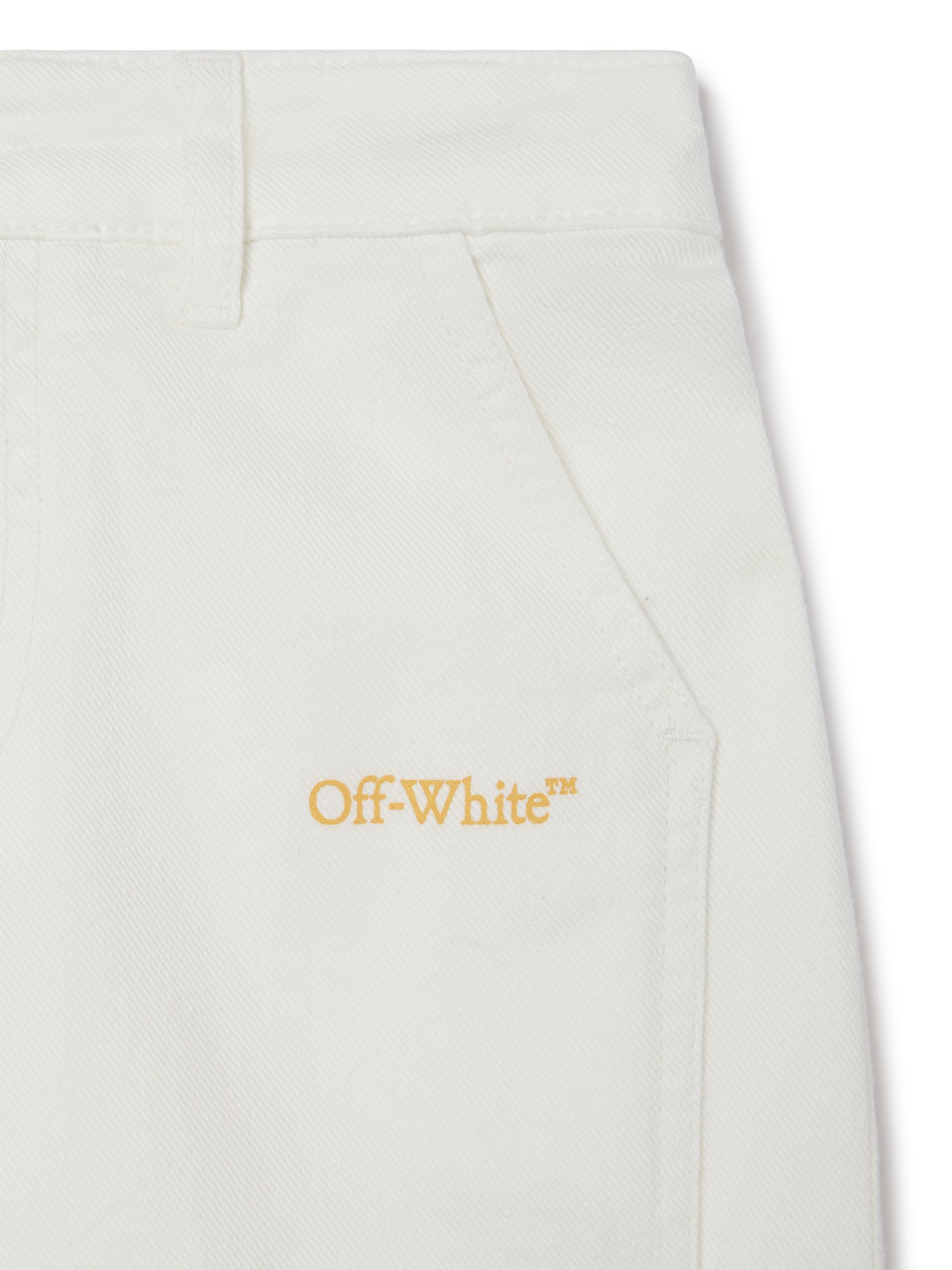 Off-white Diagonal Bookish Denim Pants In White