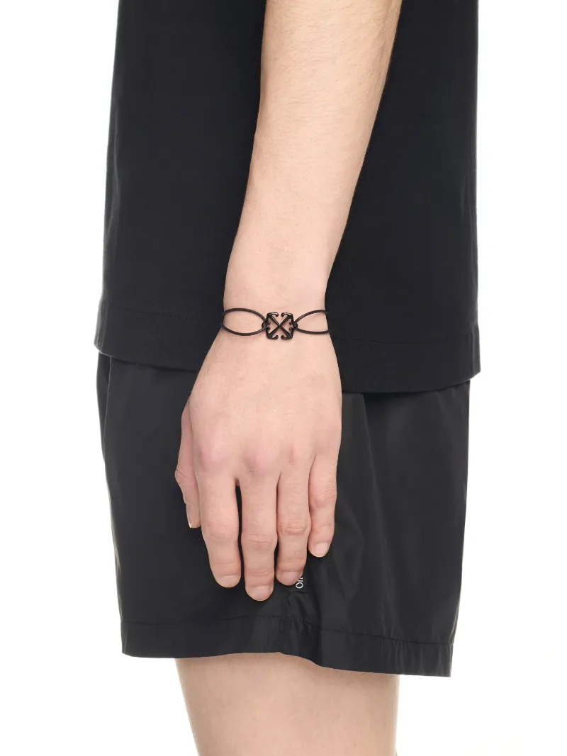 Off-white Enamel Rubber Bracelet In Black