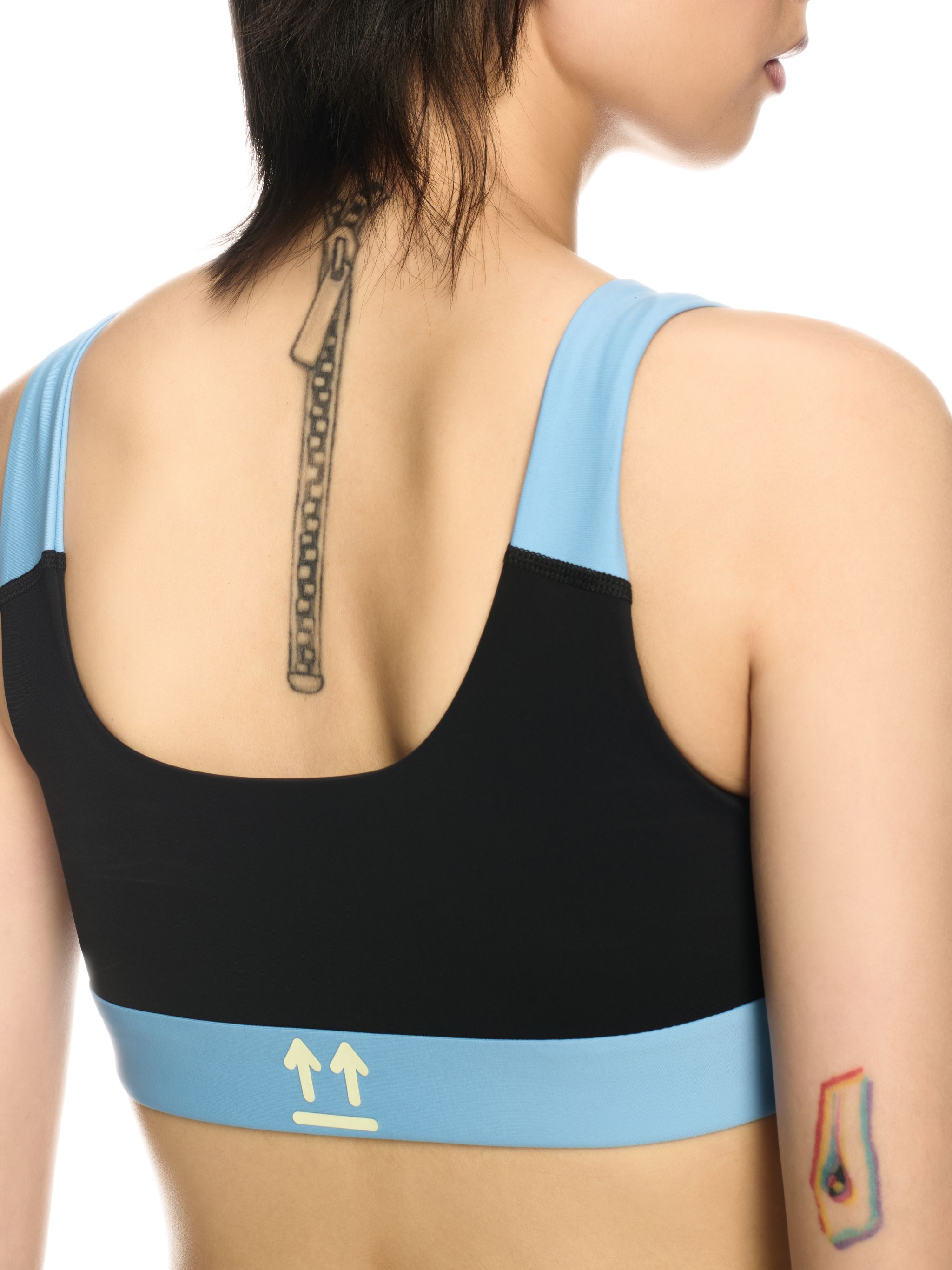 Off-white Black Color Block Bra In Black