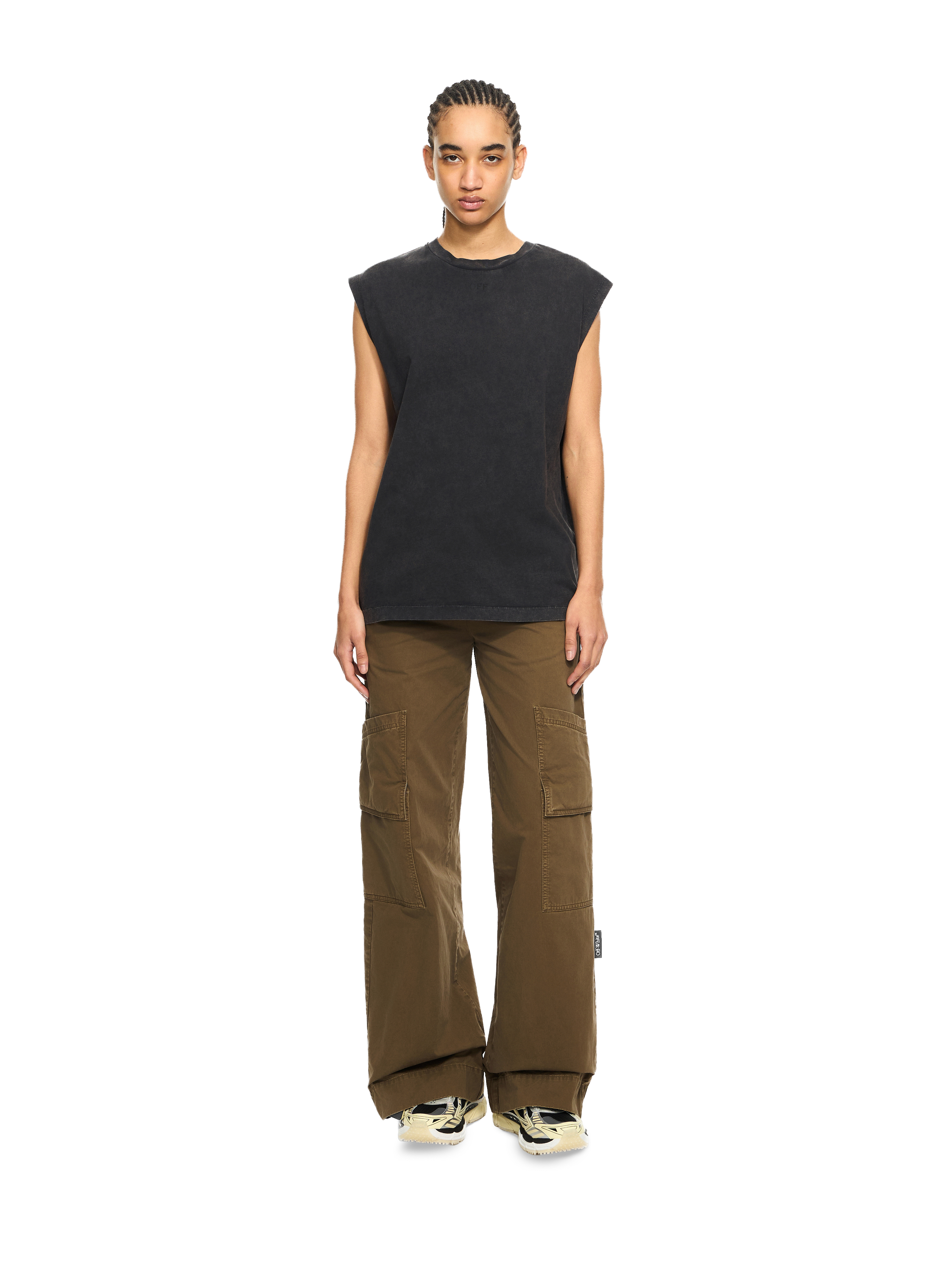 Off-White Butterfly Patch Open Back Tank Top
