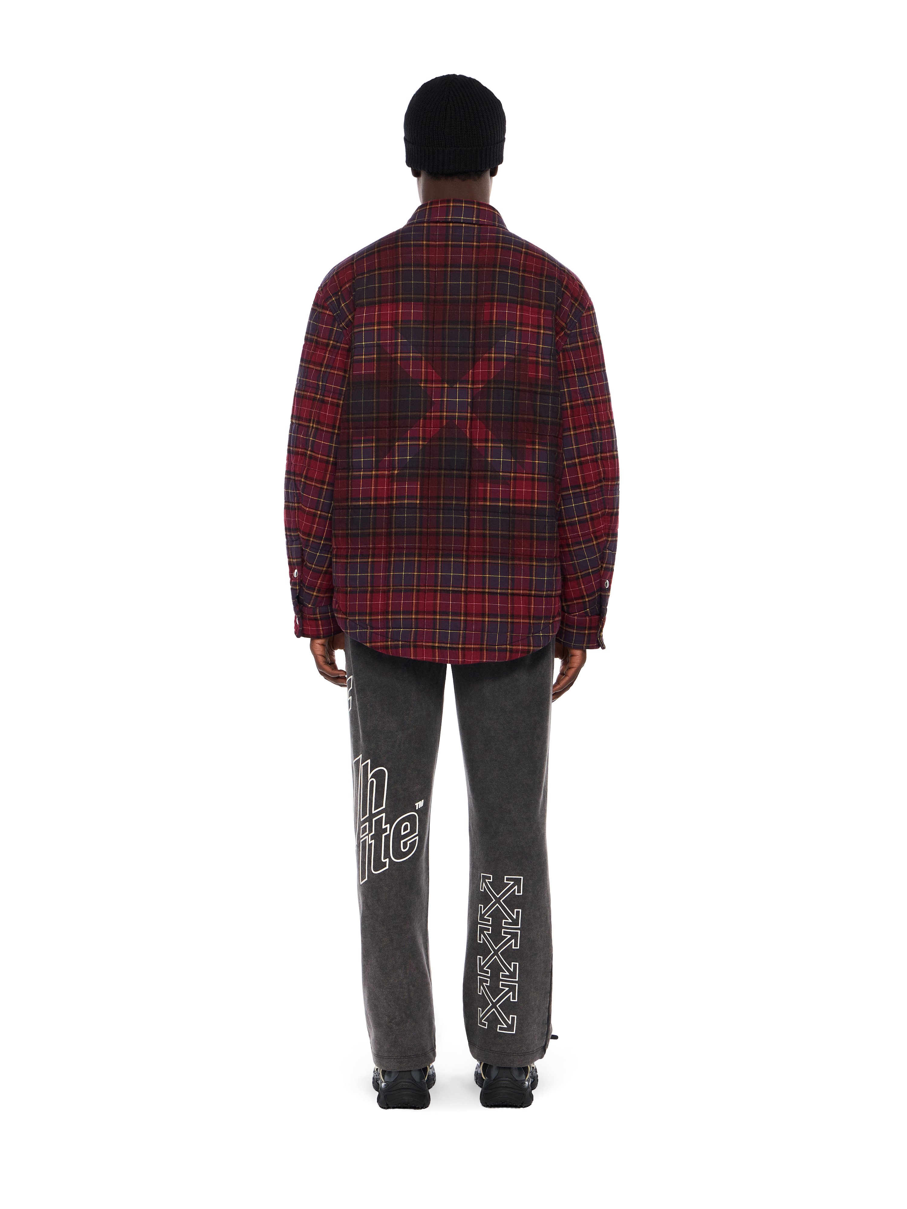 Off-white Spray Arrow Check Flannel Overshirt In Black
