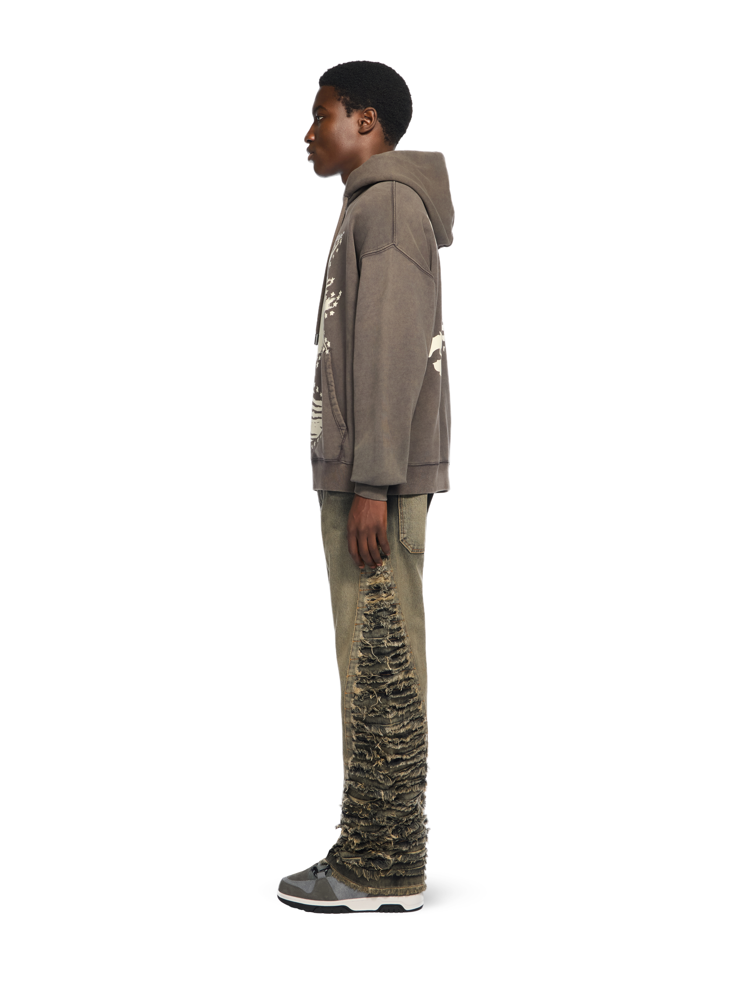  Off White Side Distressed Jeans - Male  Black Dirty Teal 31 