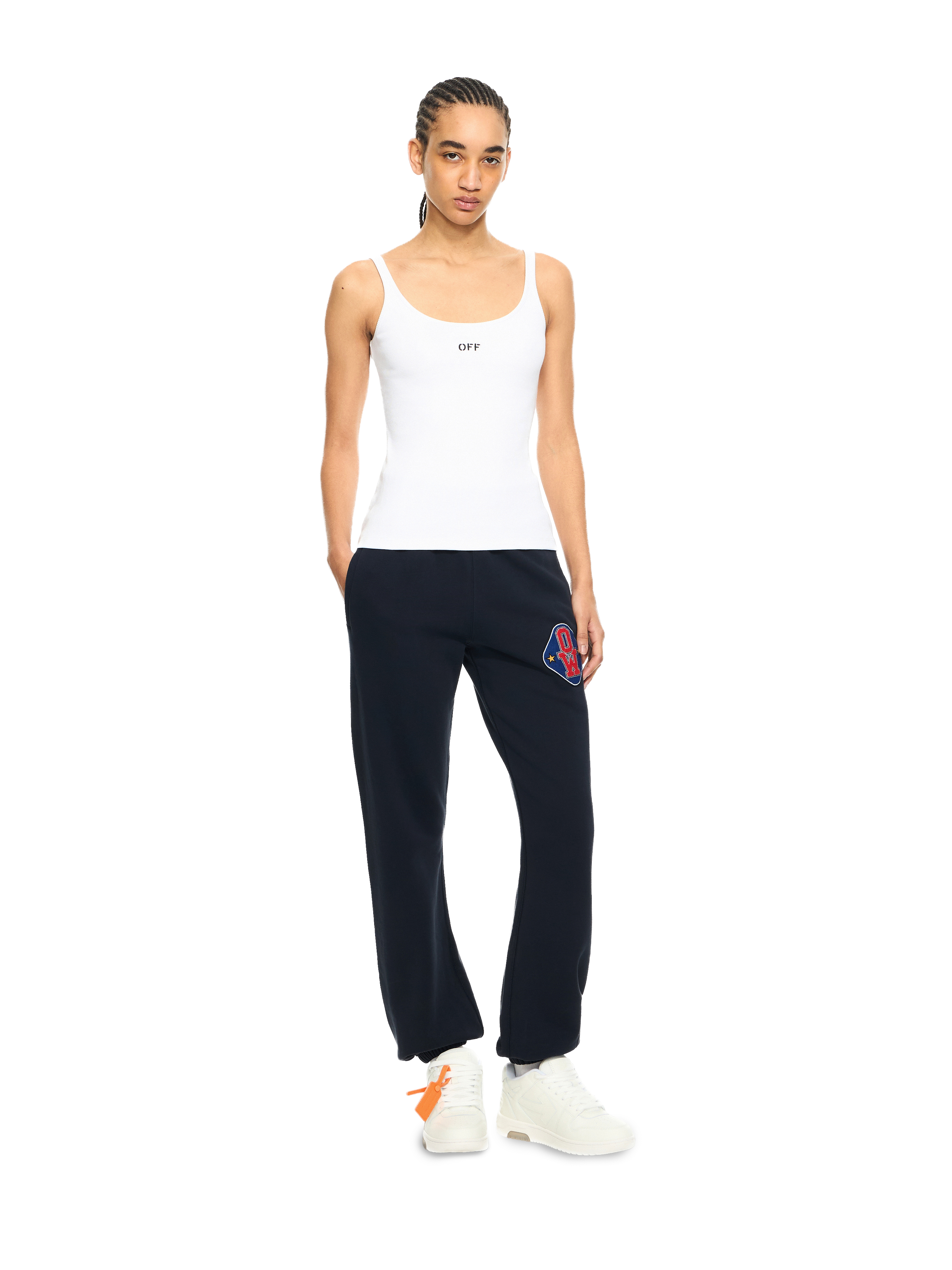Off-white Woman Tank Top White Size 8 Cotton, Elastane
