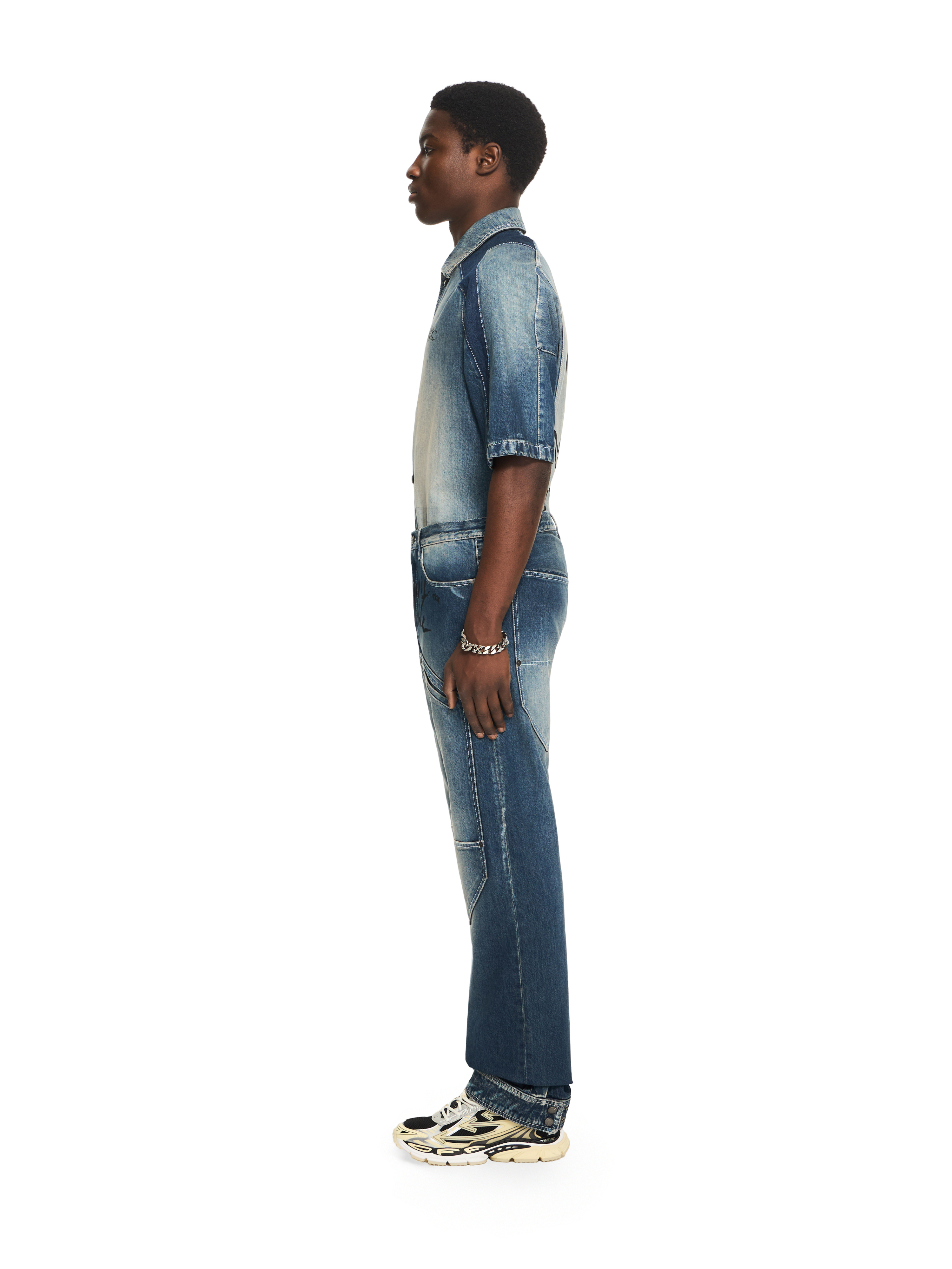  Off White Cherry Diagonal Twist Stack Jeans - Male Denim Highlighted Medium 33 