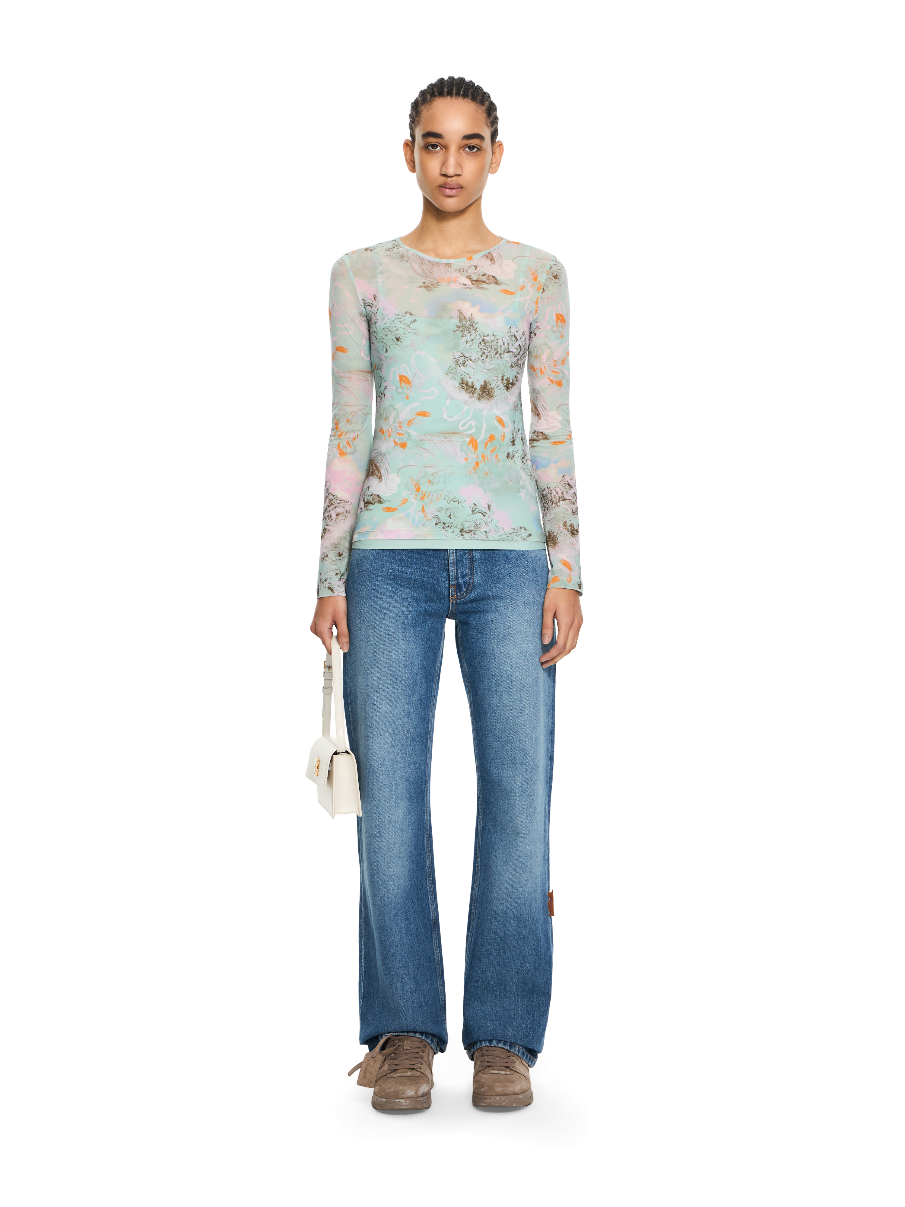 Off-White Light Jersey Storytelling Double Top